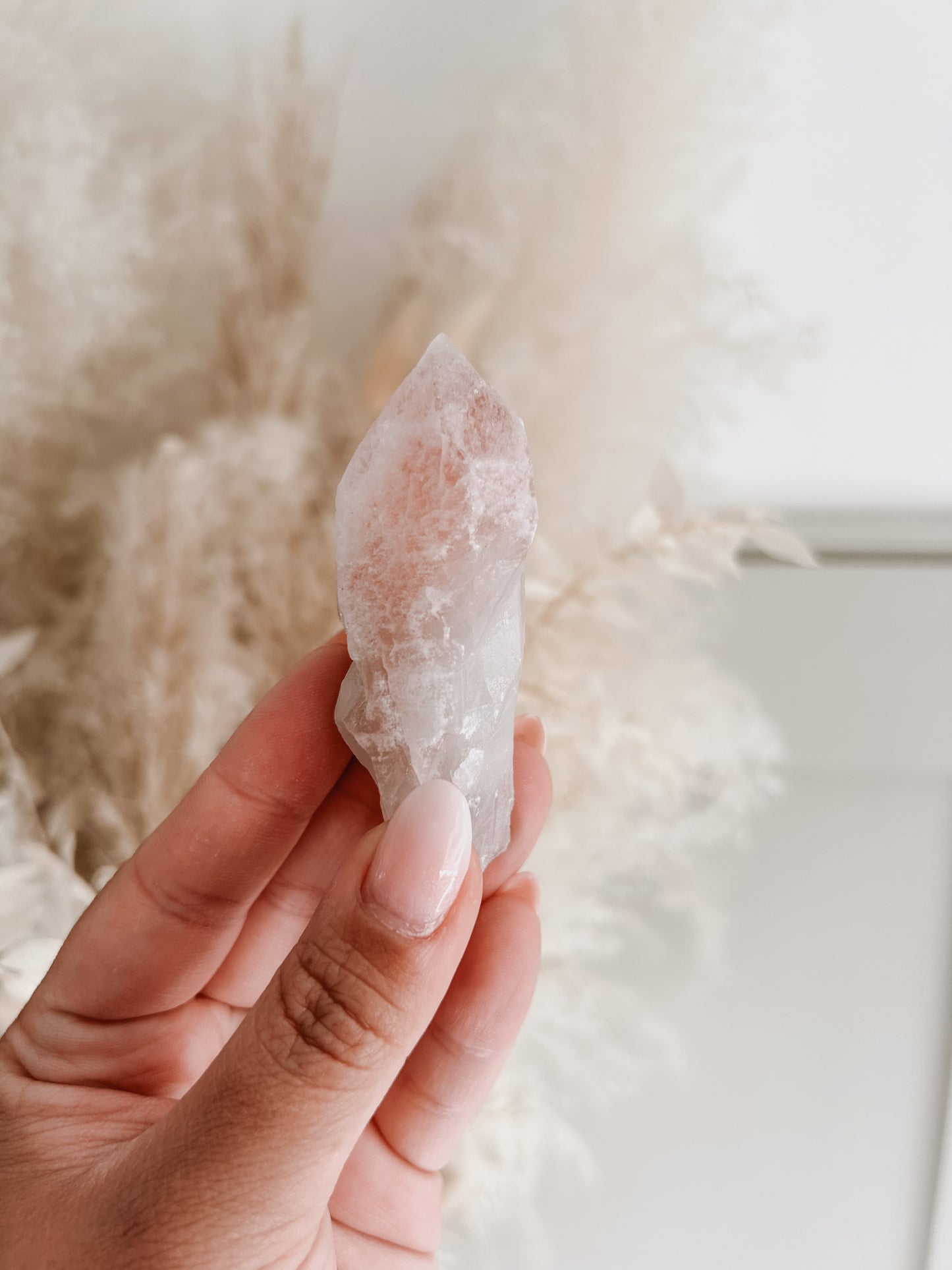 Dreamsicle Pink Lithium Lemurian Quartz