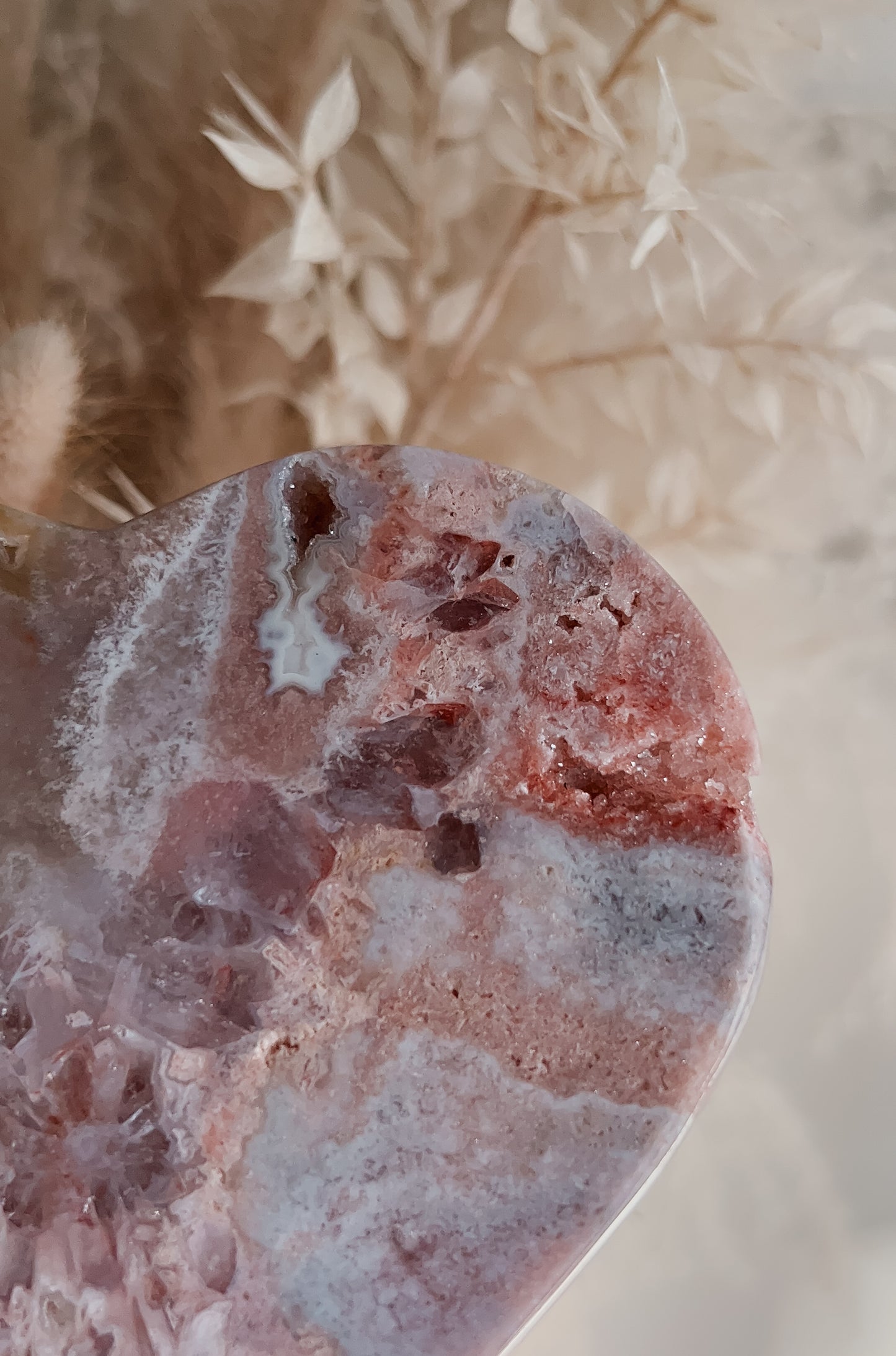 Pink Amethyst Heart on Stand