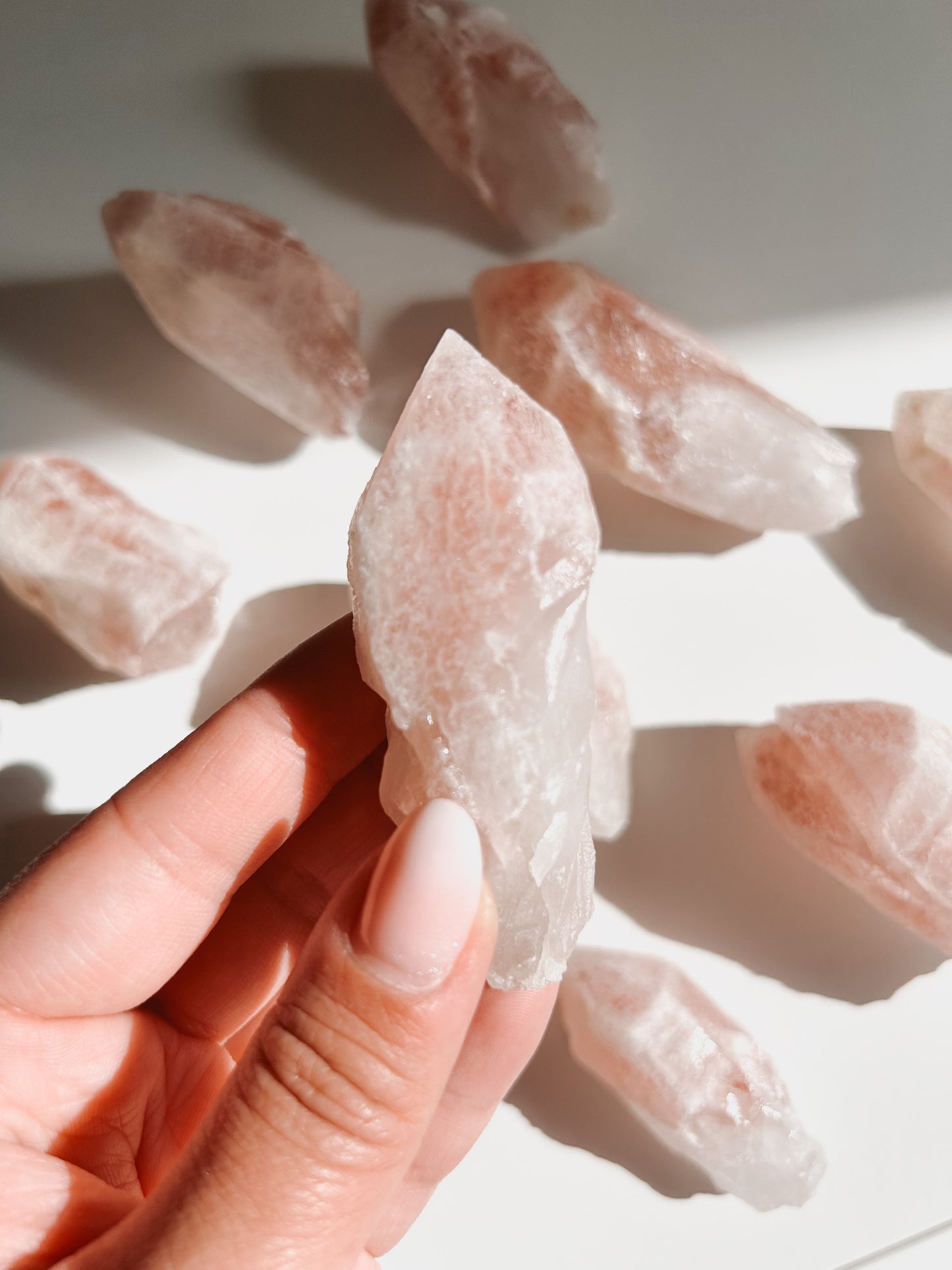 Dreamsicle Pink Lithium Lemurian Quartz