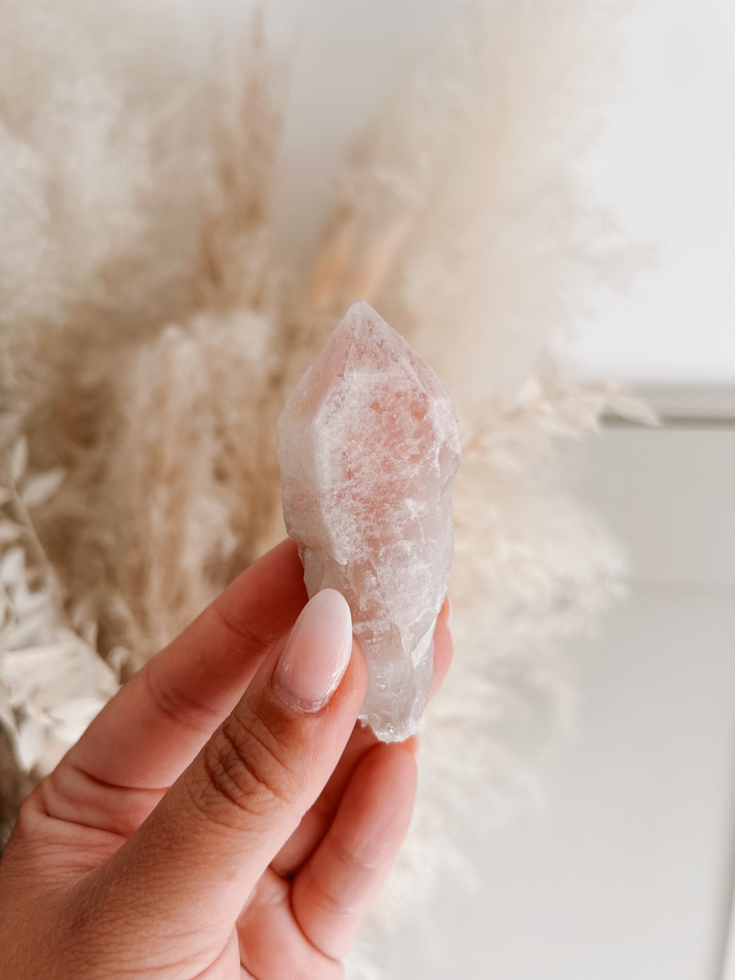 Dreamsicle Pink Lithium Lemurian Quartz