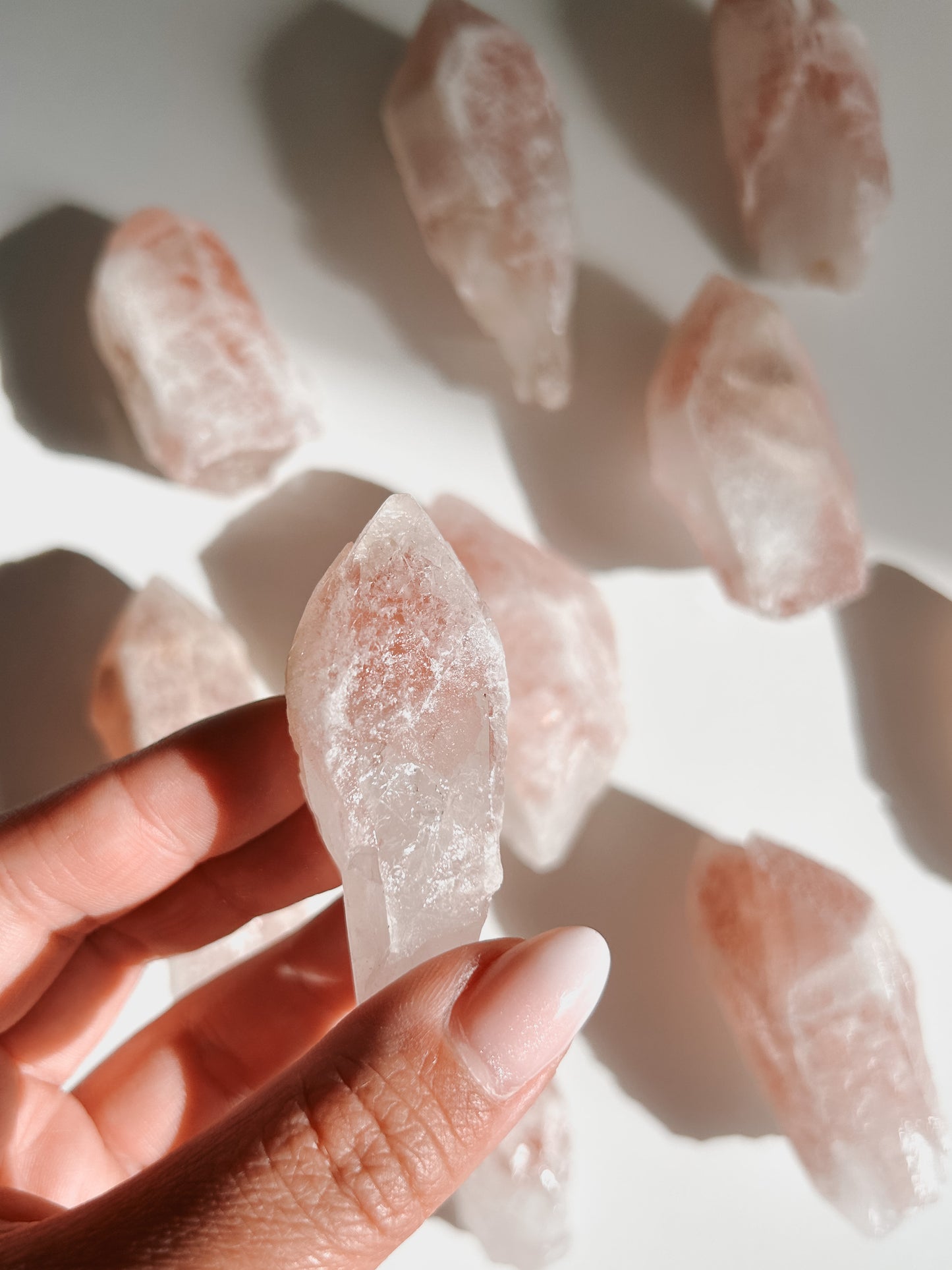 Dreamsicle Pink Lithium Lemurian Quartz