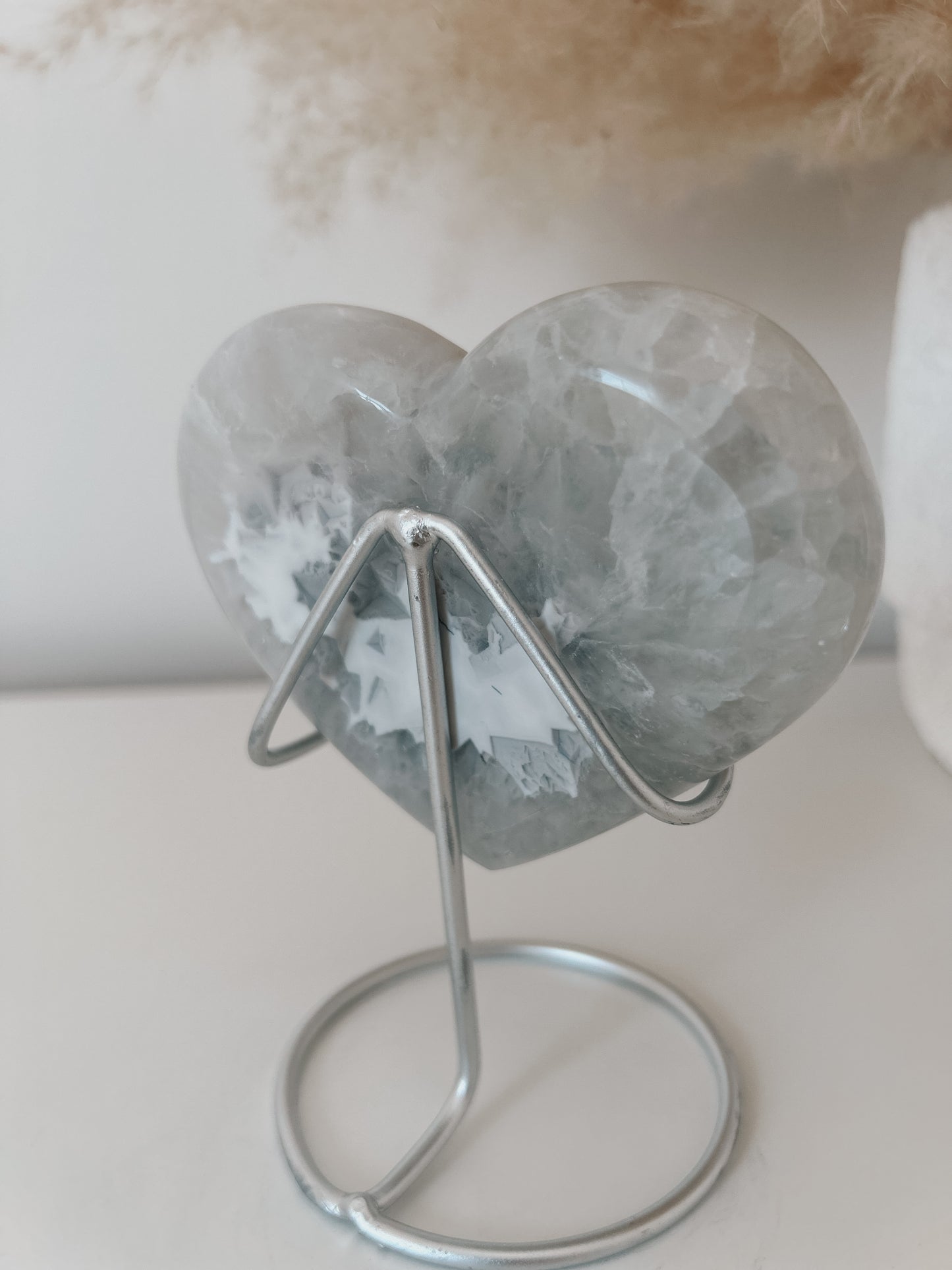White & Brown Agate Heart