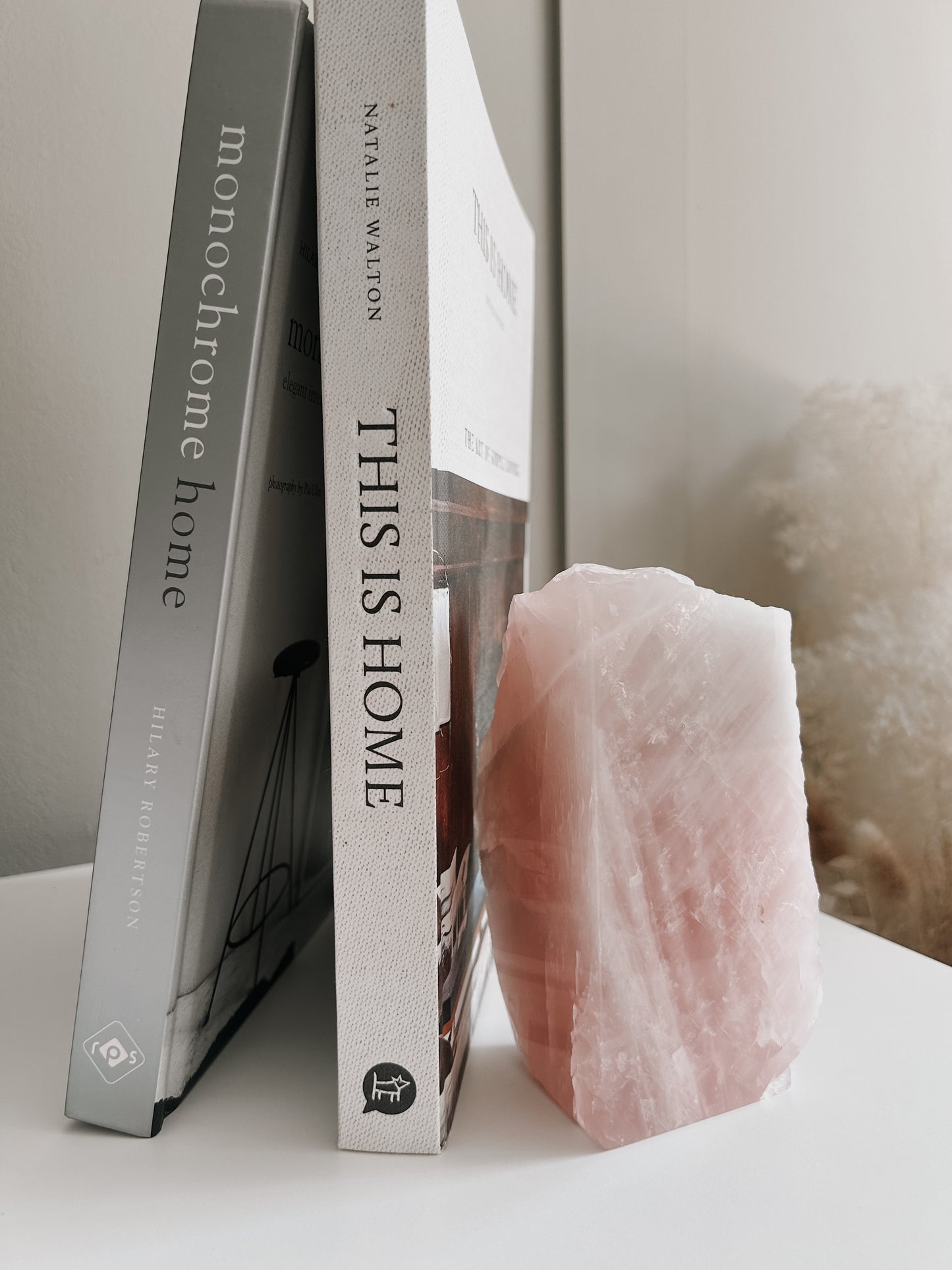 Rose Quartz Raw Book End