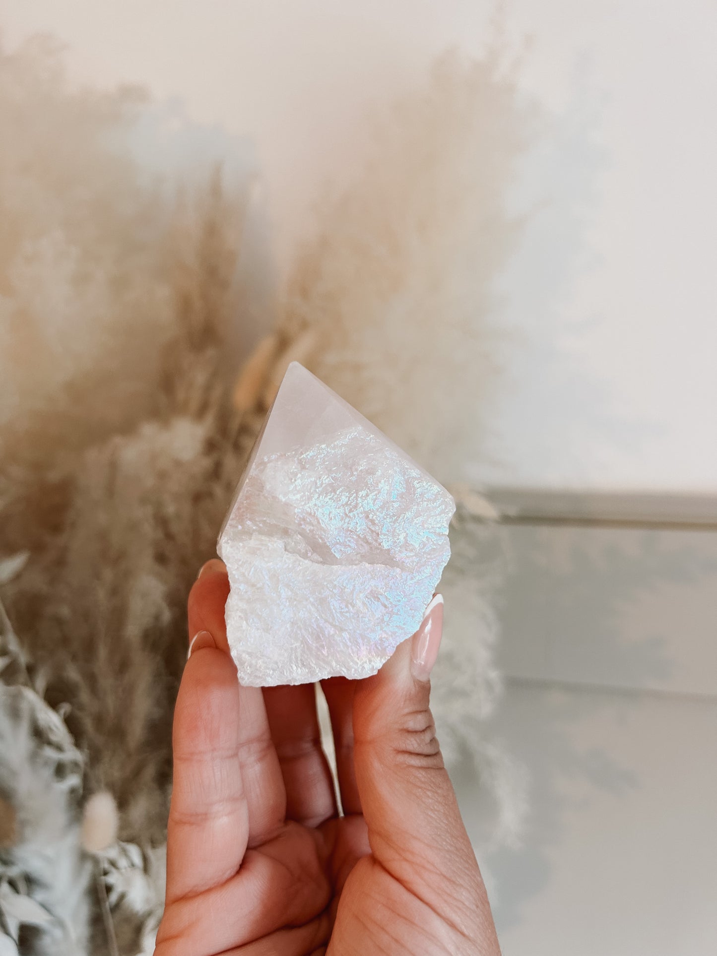 Aura Rose Quartz Polished Point