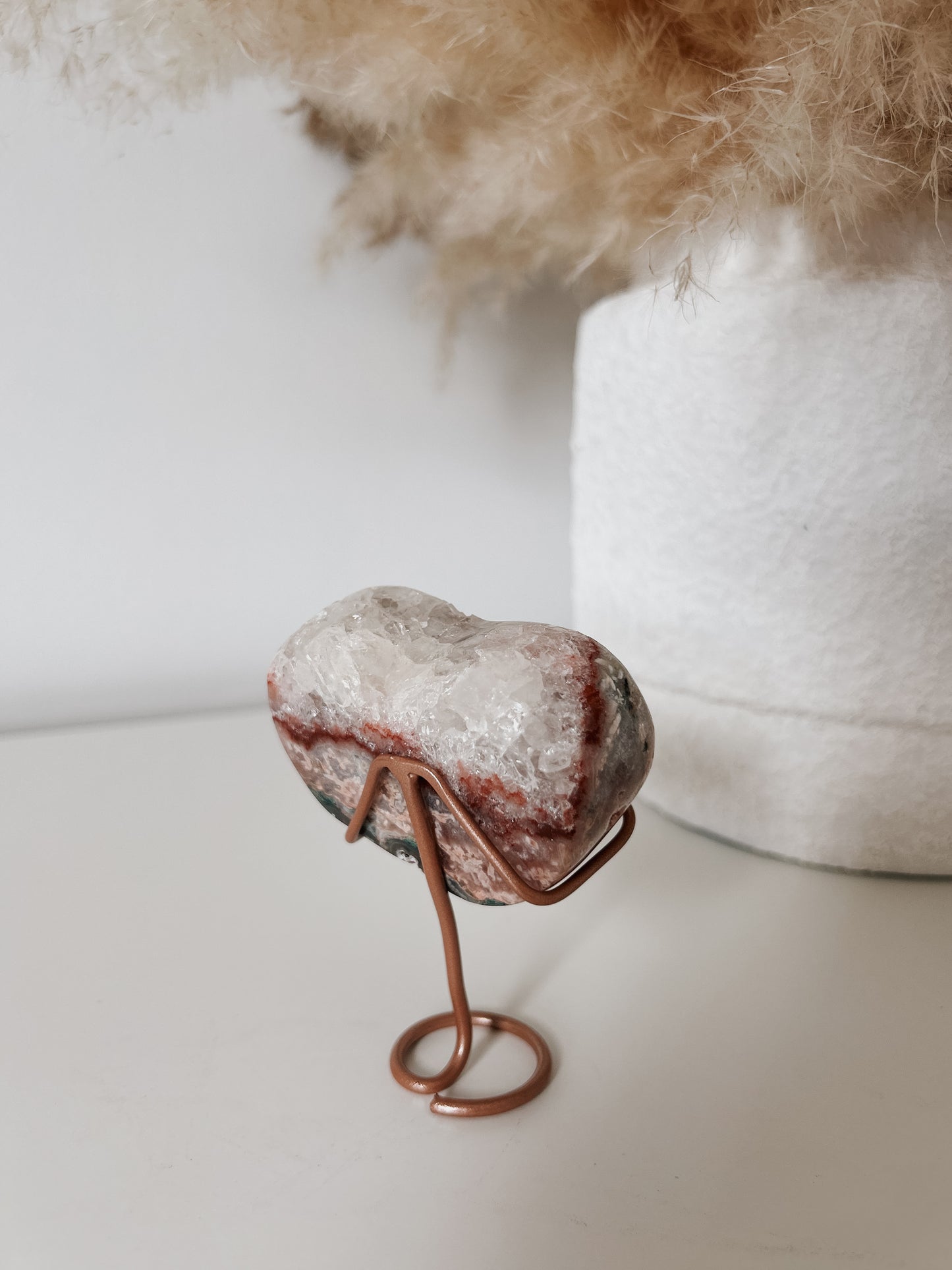 Pink Amethyst Heart on Stand