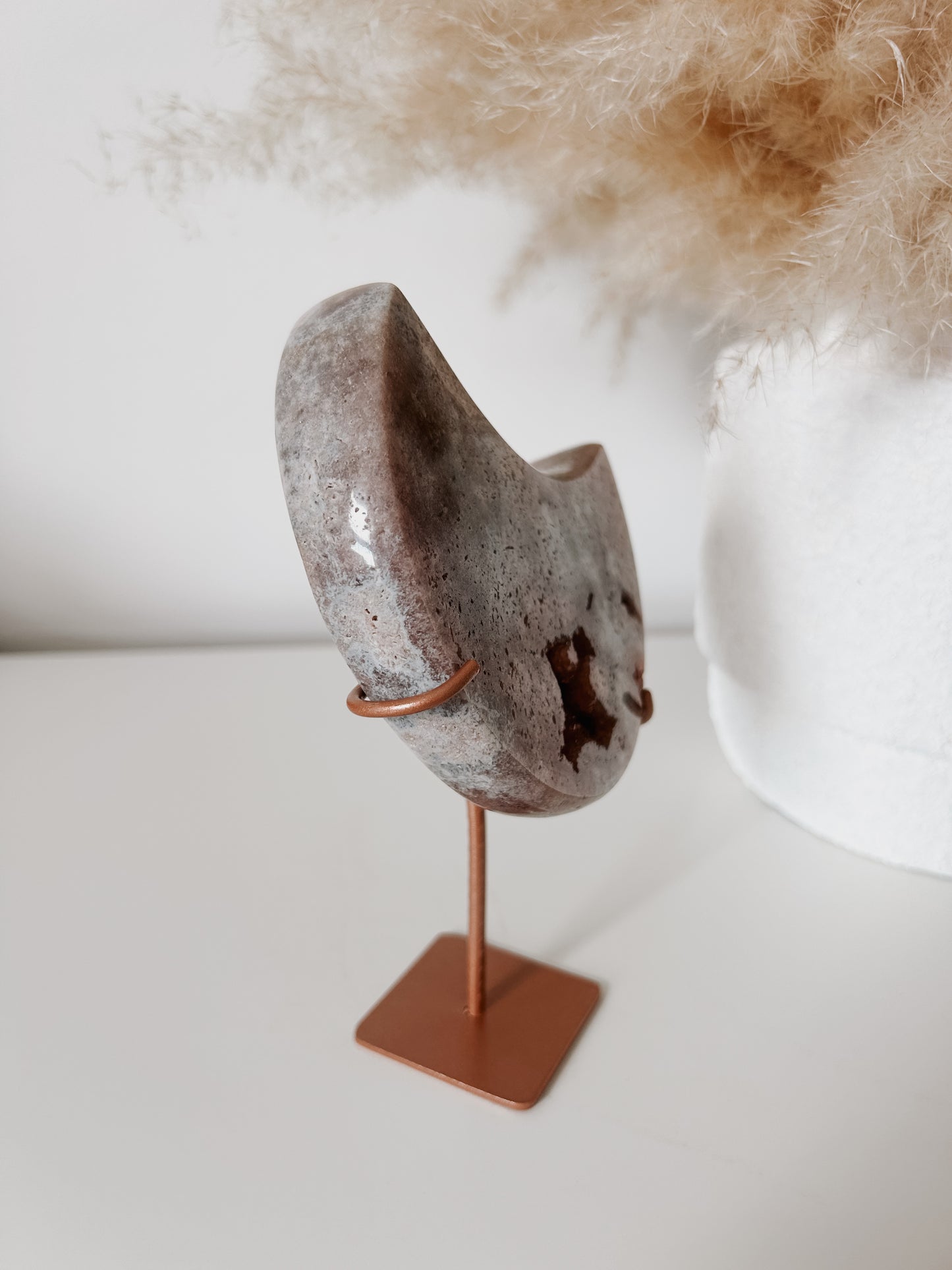 Pink Amethyst Moon on Stand