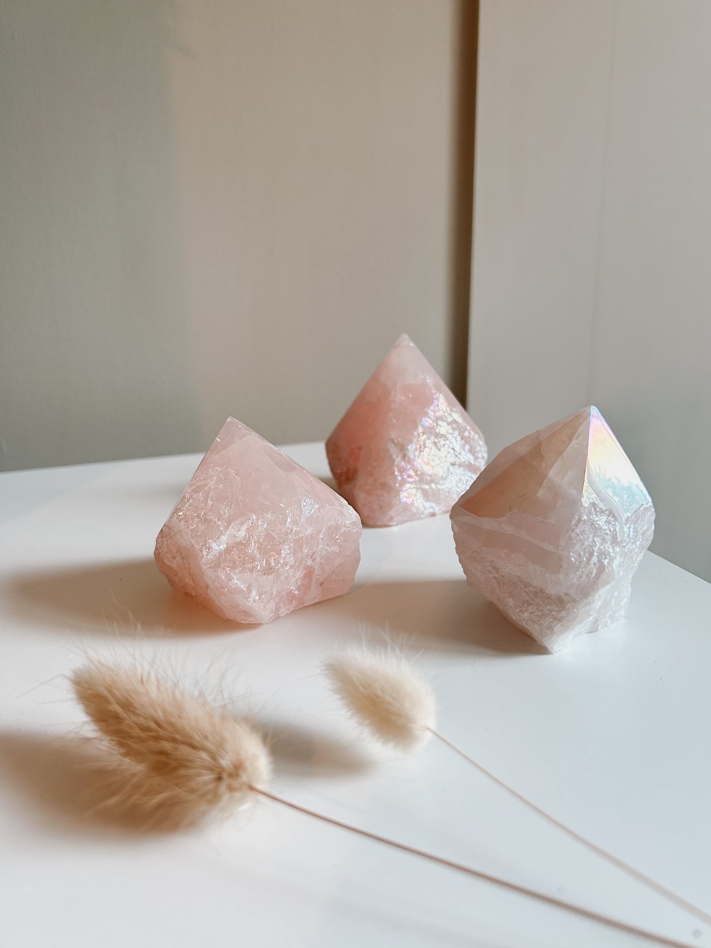 Aura Rose Quartz Polished Point