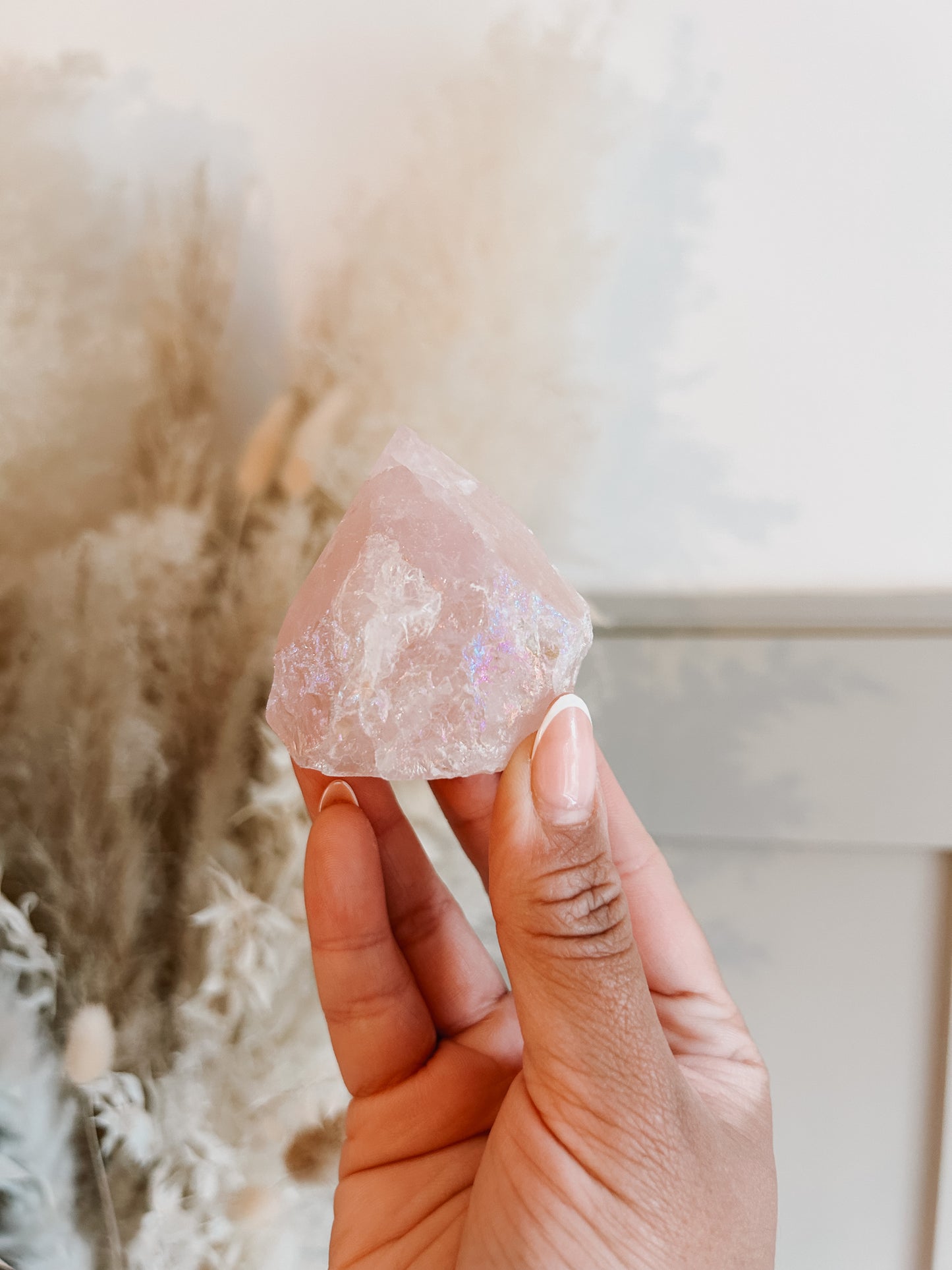Aura Rose Quartz Polished Point