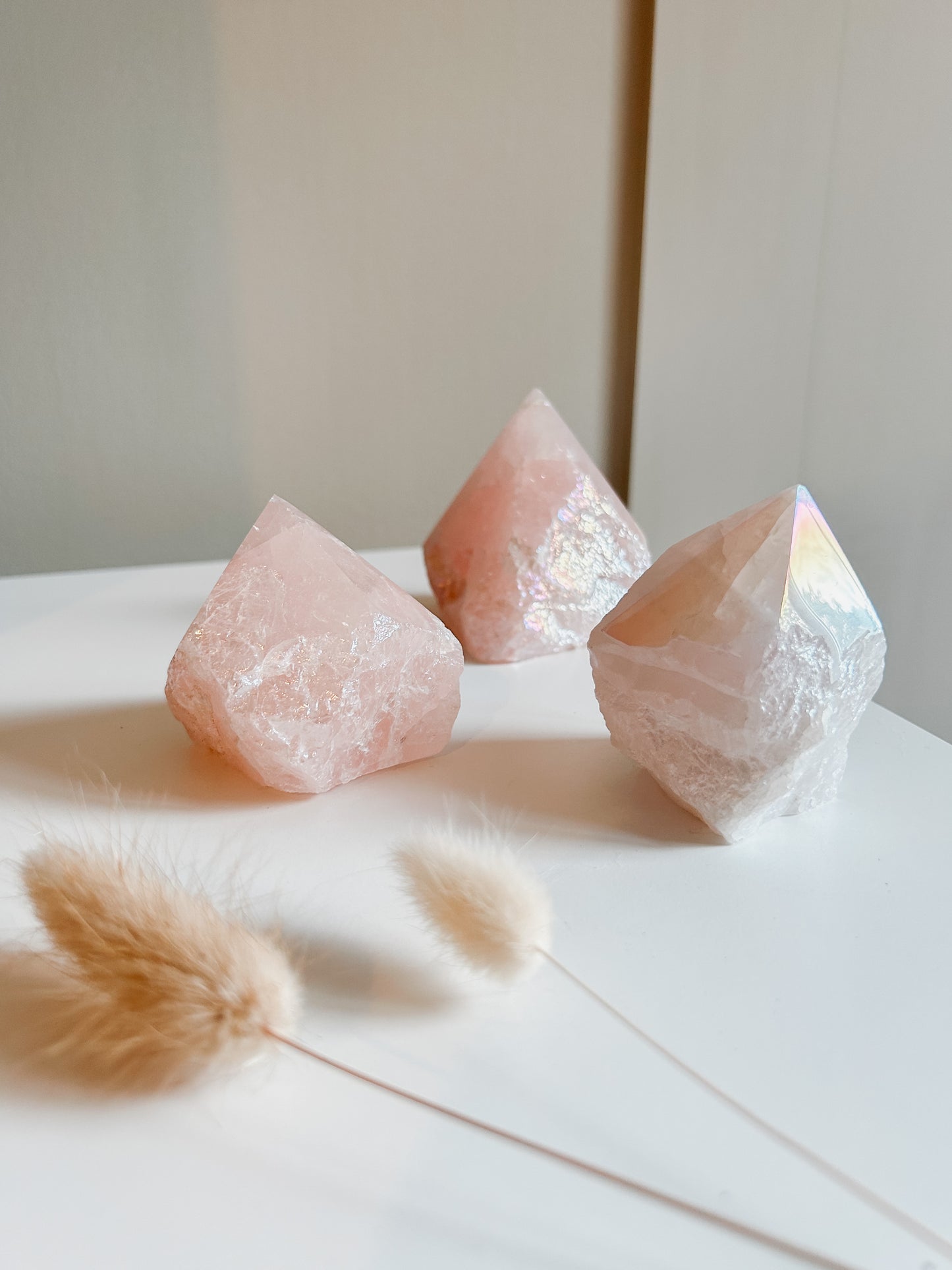 Aura Rose Quartz Polished Point