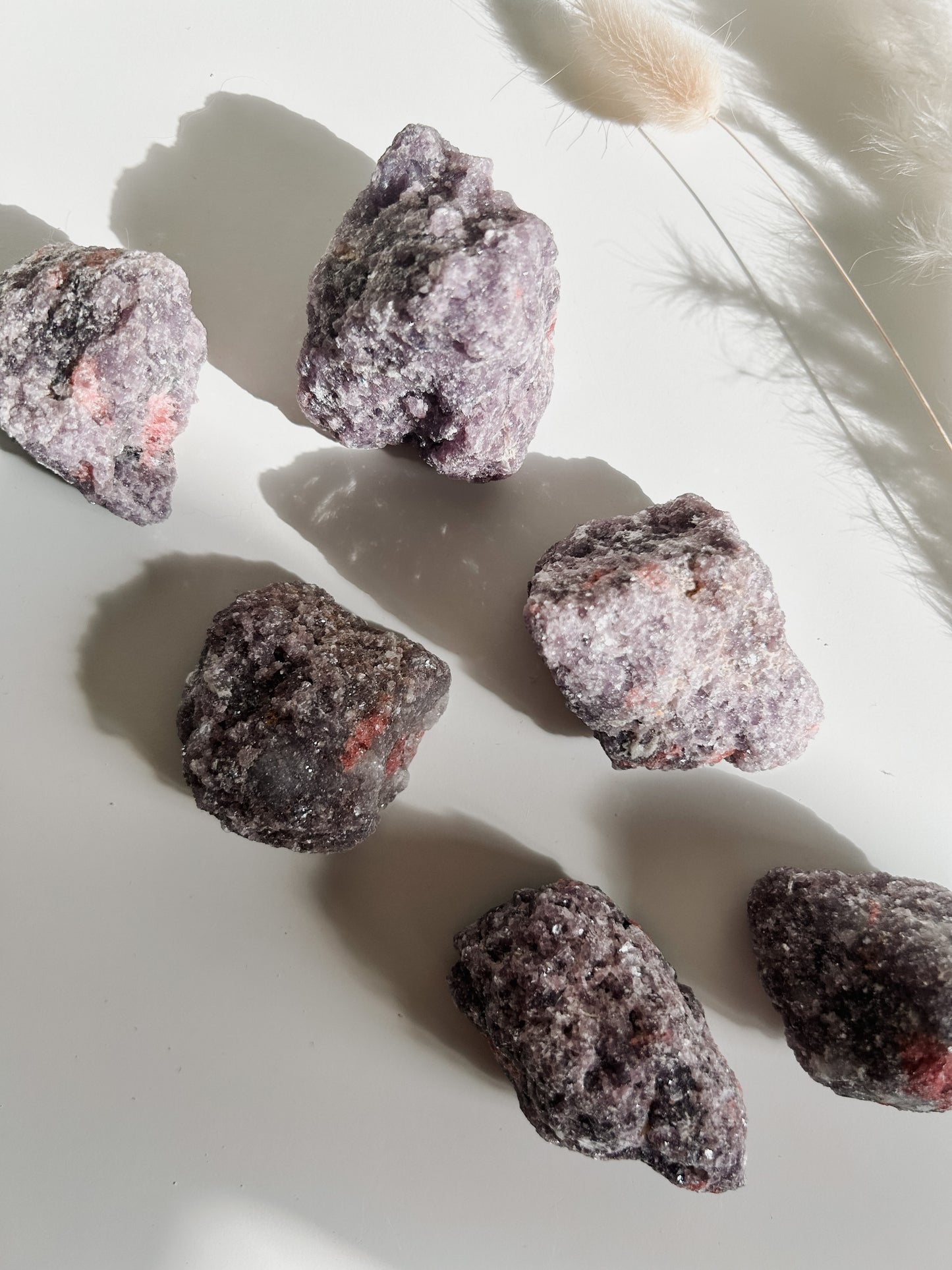 Raw Lepidolite, with Pink Tourmaline