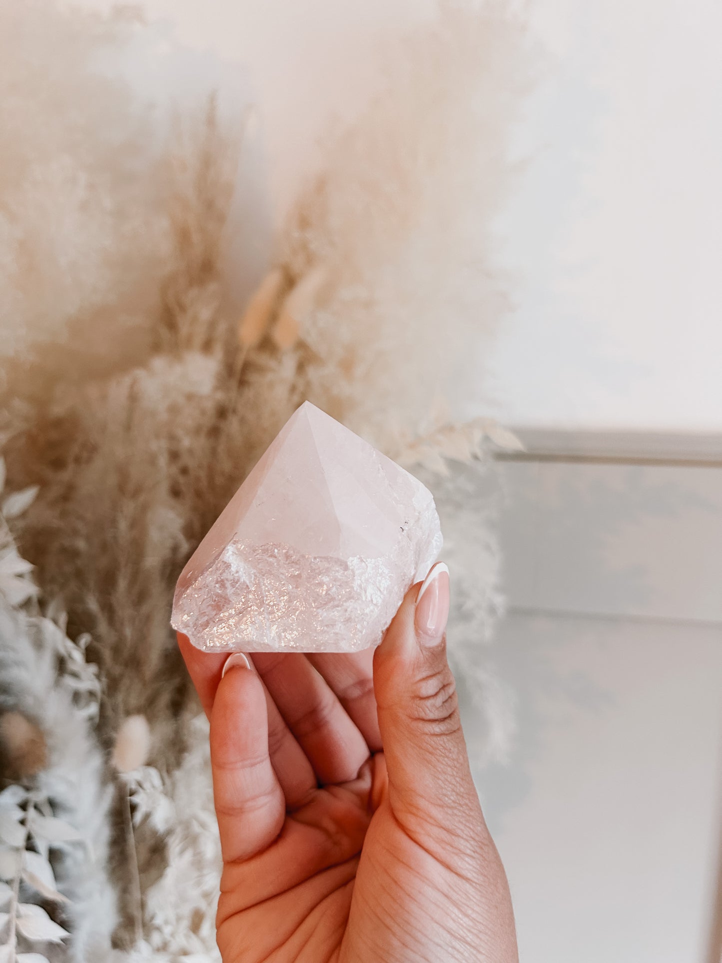 Aura Rose Quartz Polished Point