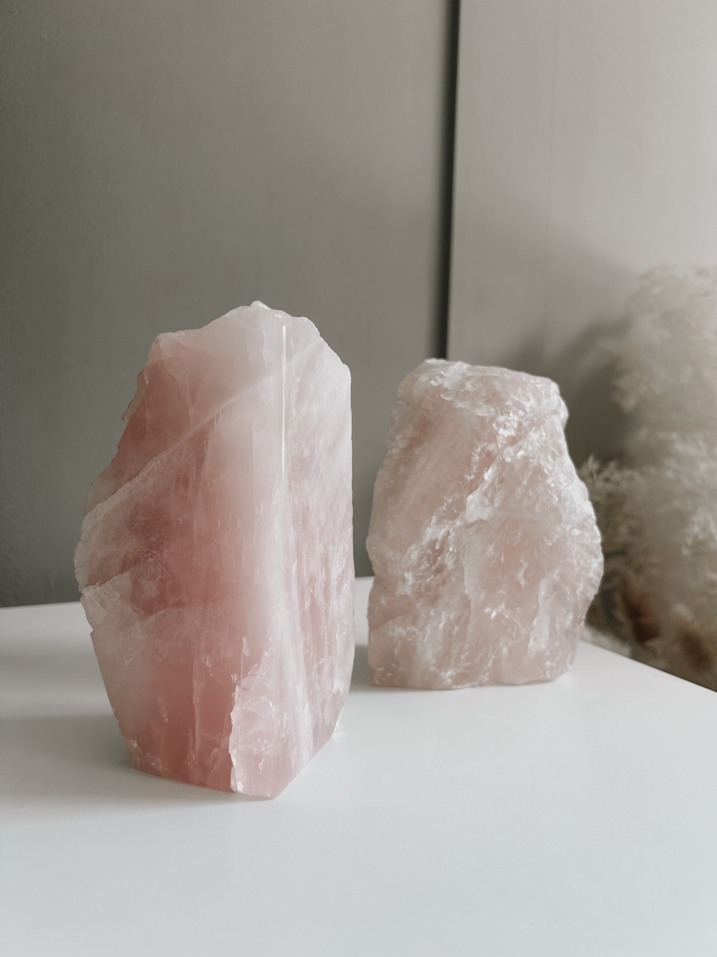 Rose Quartz Raw Book End