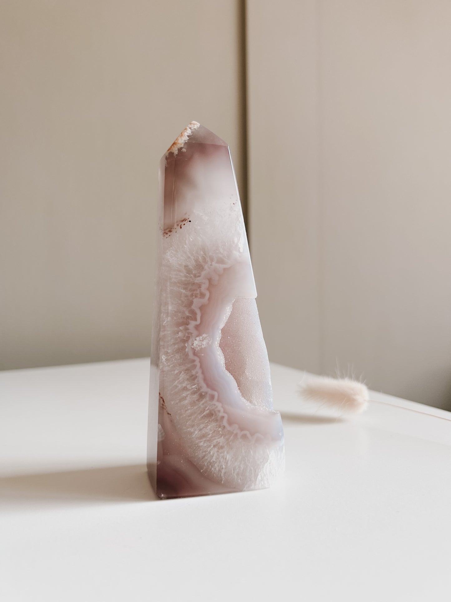 Mauve Agate Obelisk