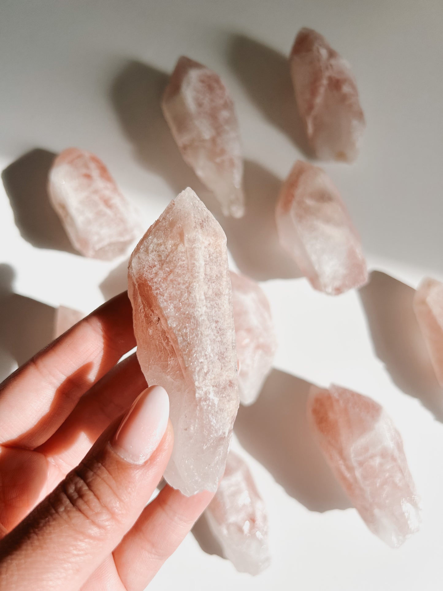 Dreamsicle Pink Lithium Lemurian Quartz