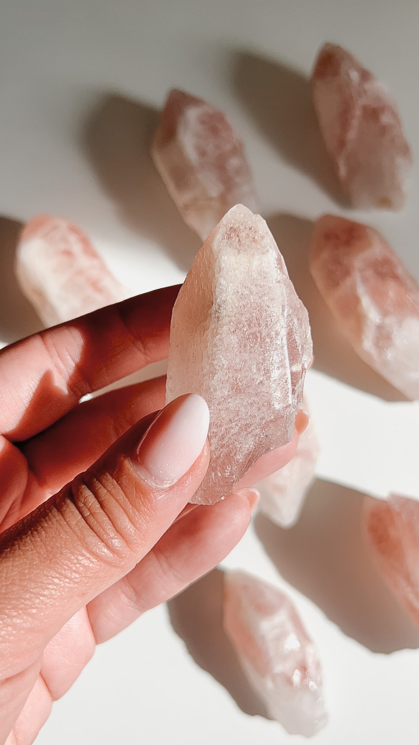 Dreamsicle Pink Lithium Lemurian Quartz