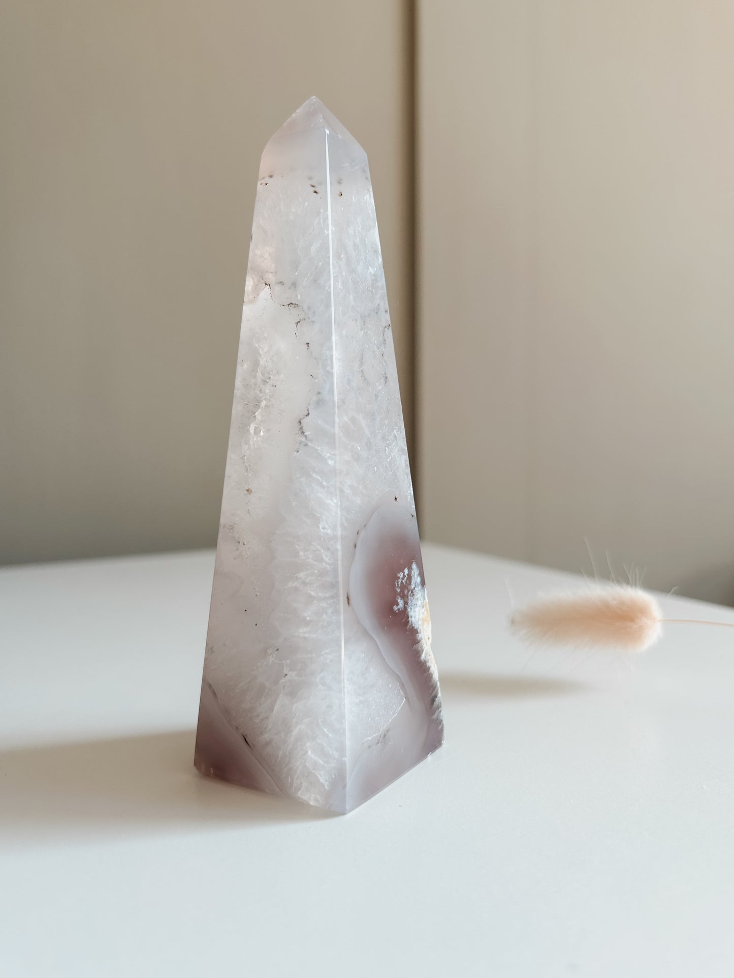 Mauve Agate Obelisk