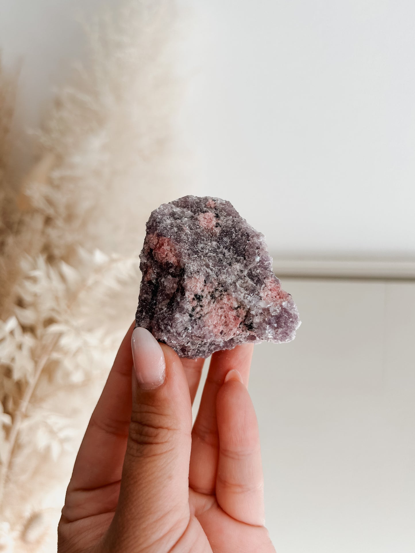 Raw Lepidolite, with Pink Tourmaline