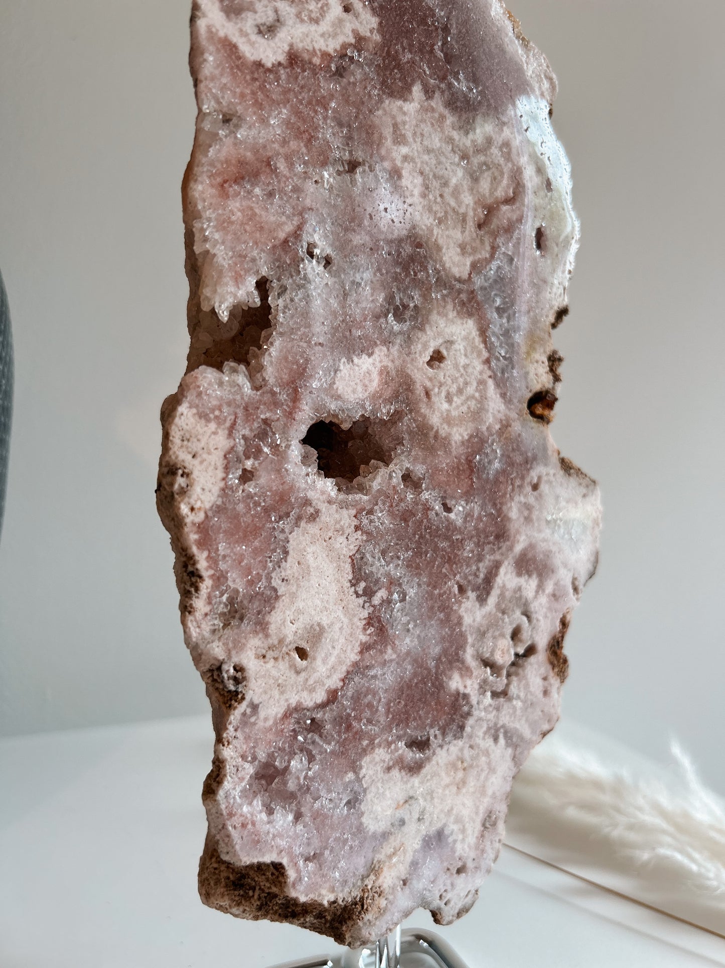 Pink Amethyst Specimen on Stand