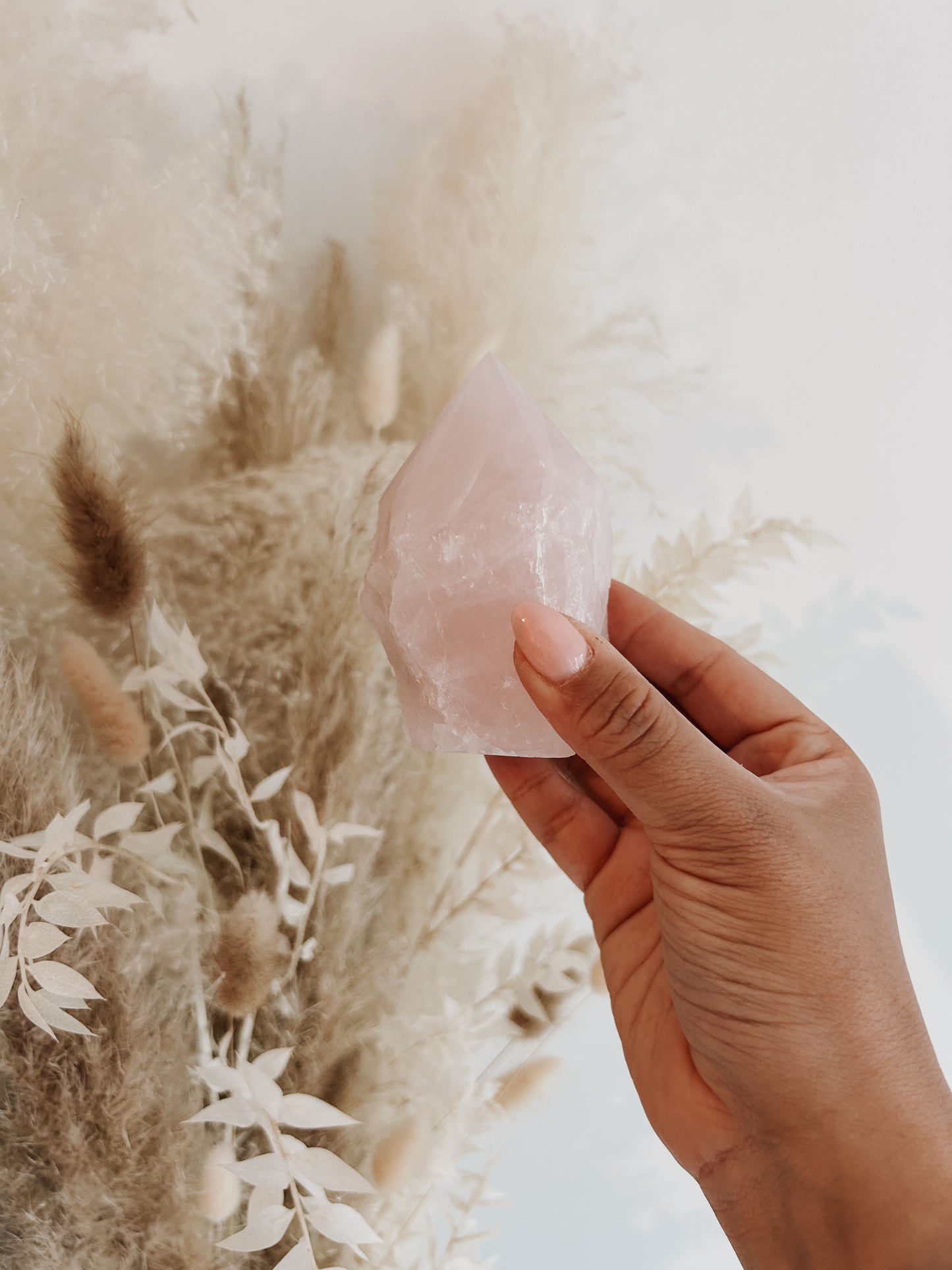 Rose Quartz Raw Polished Point