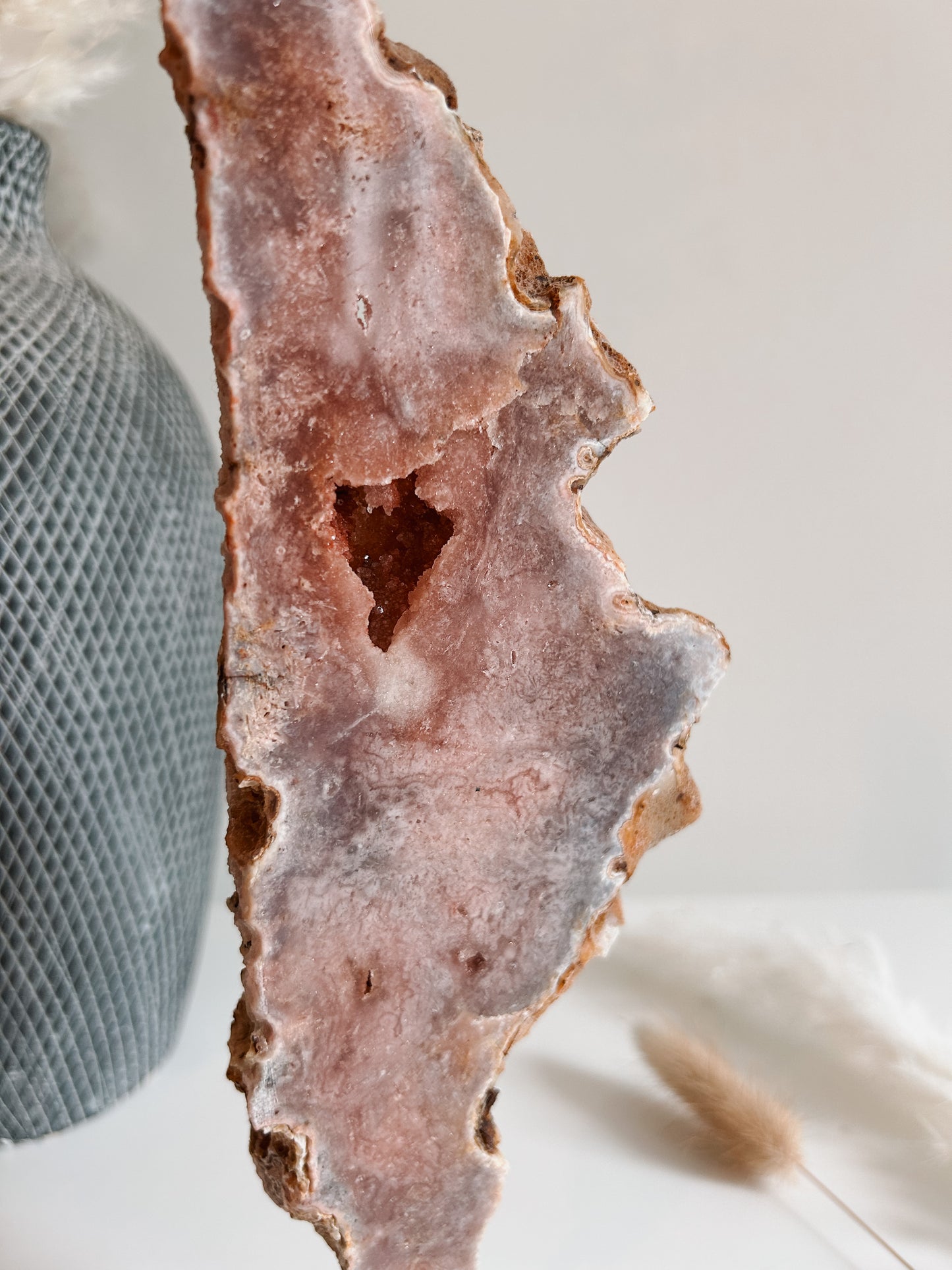 Pink Amethyst Specimen on Stand