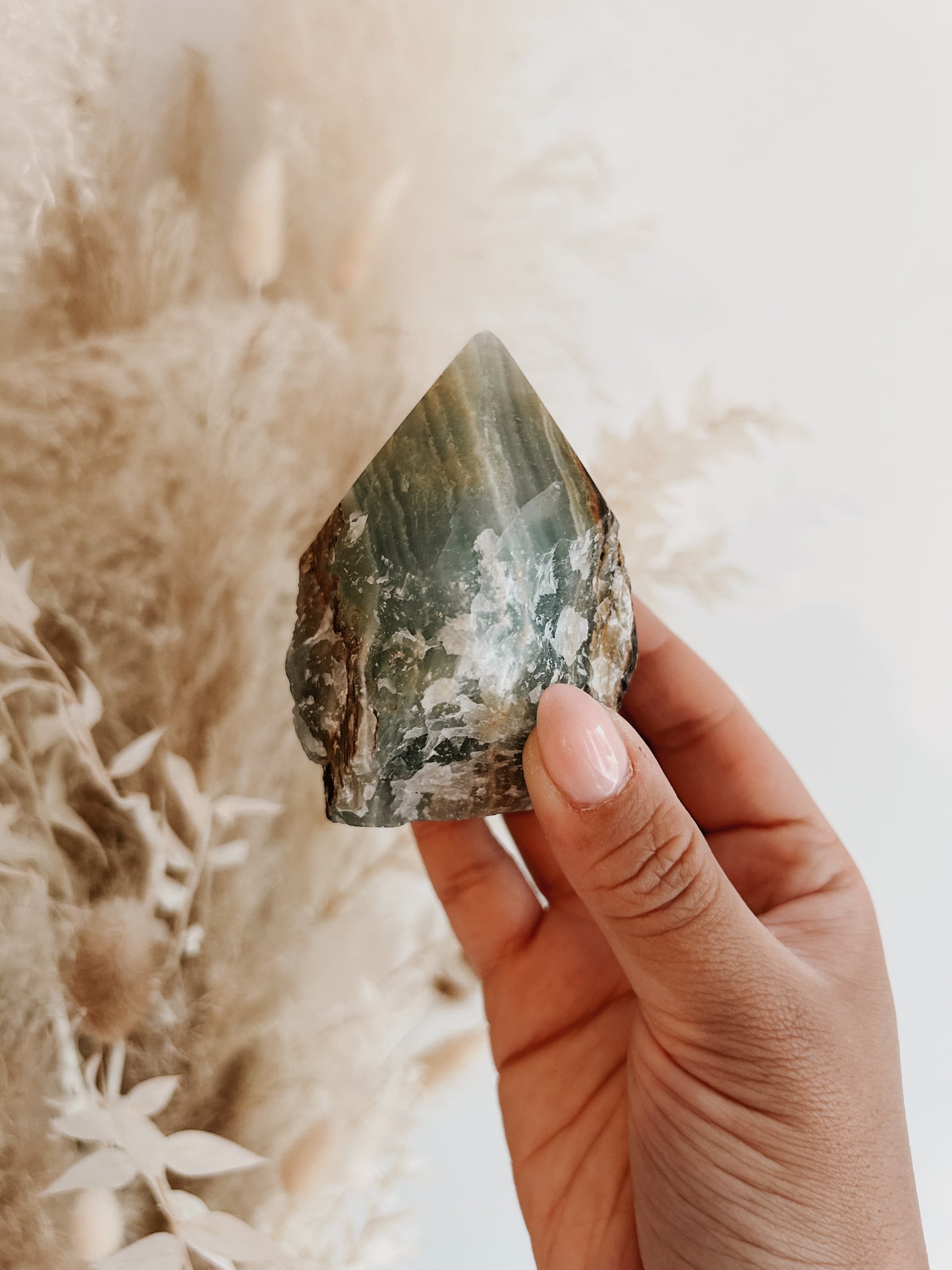 Blue Onyx Raw Polished Point