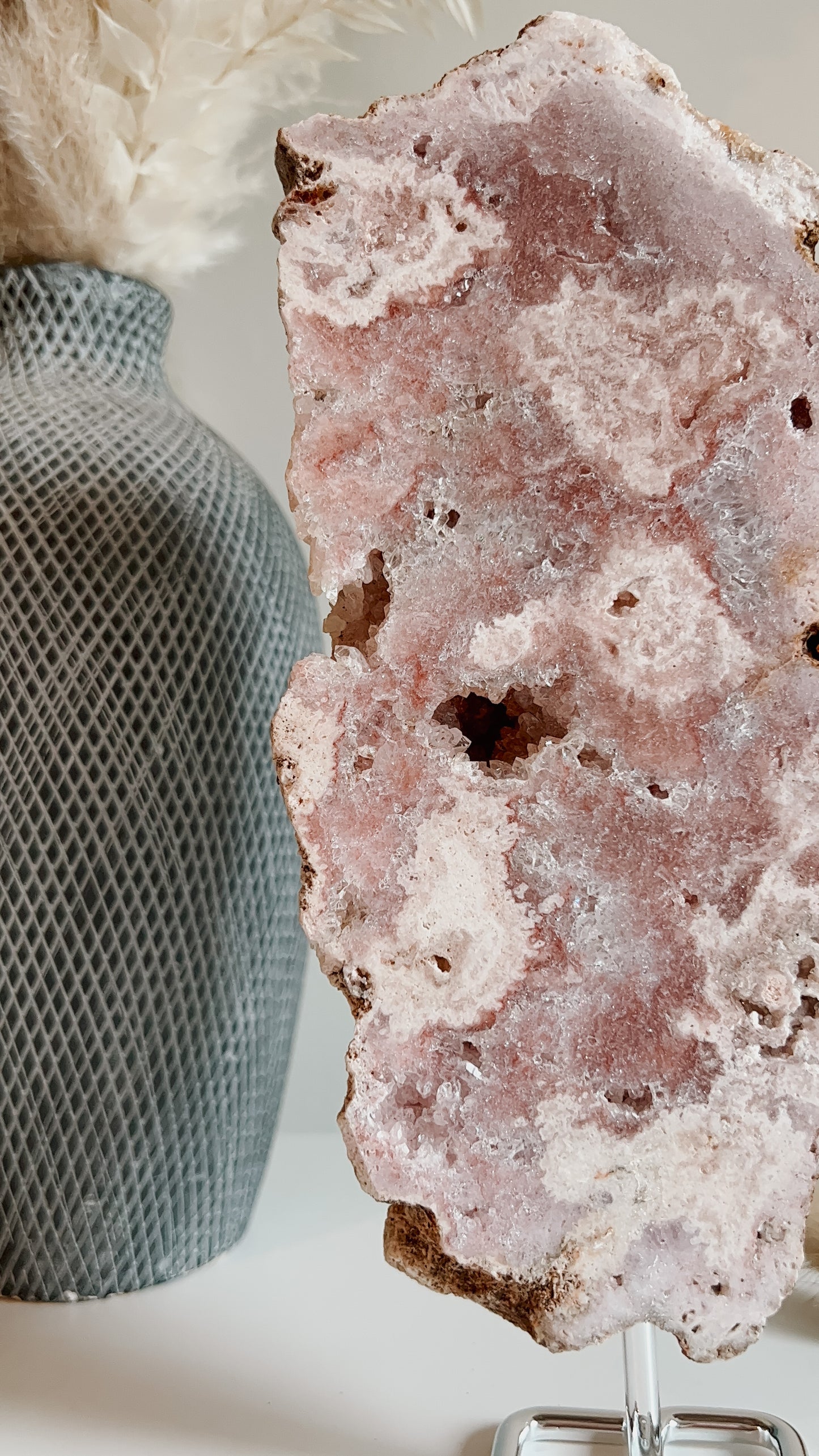 Pink Amethyst Specimen on Stand