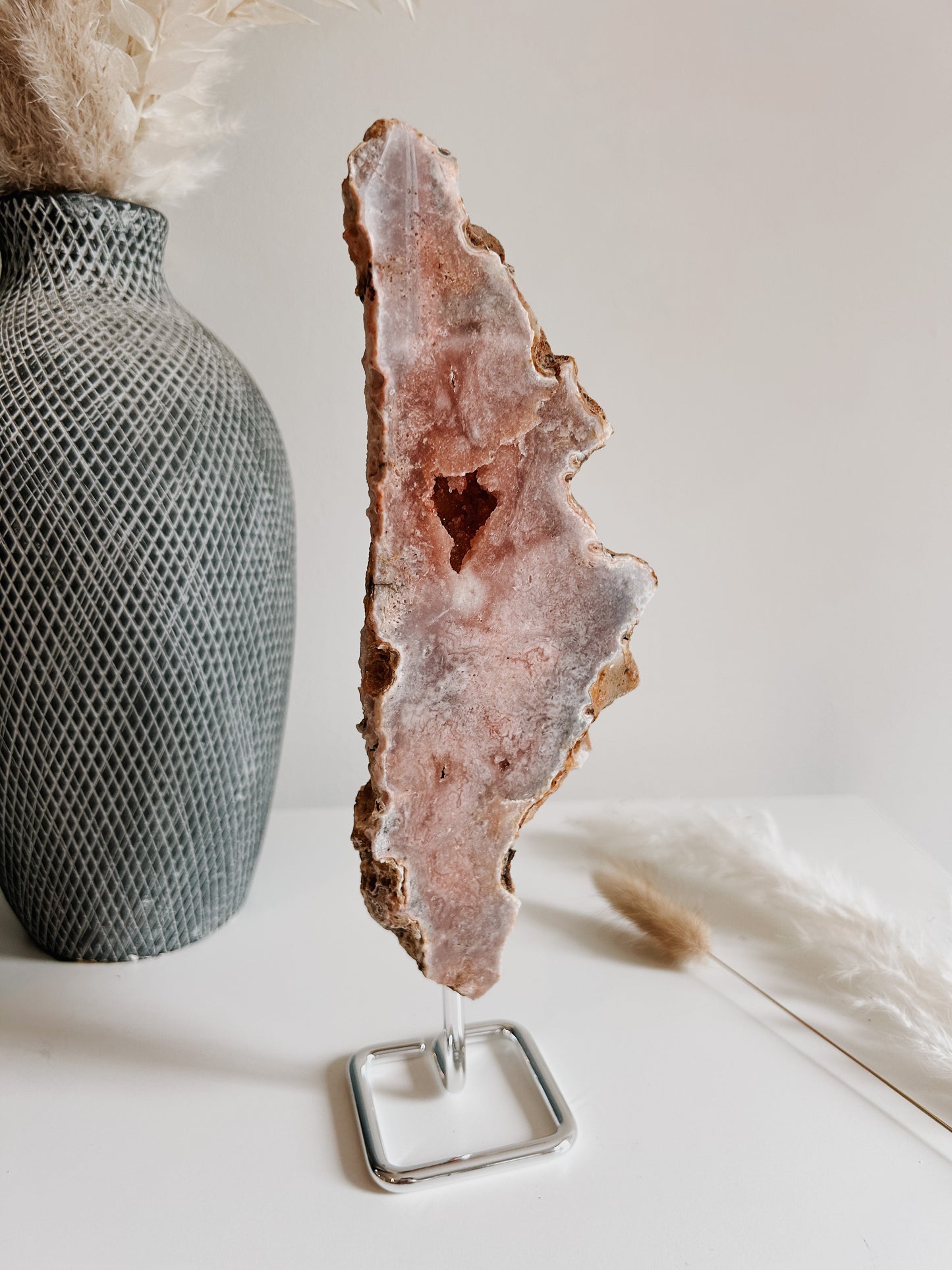 Pink Amethyst Specimen on Stand