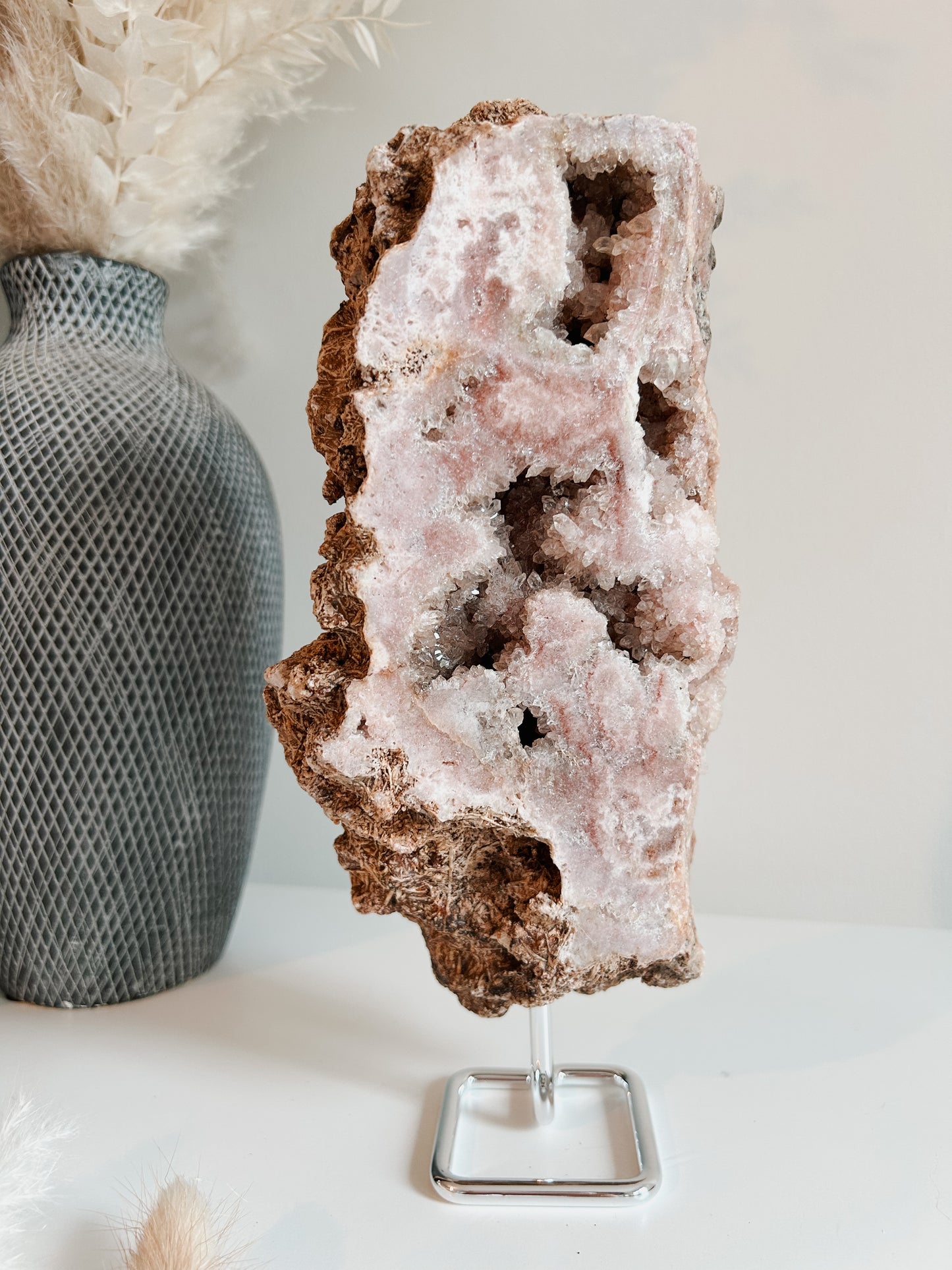 Pink Amethyst Specimen on Stand