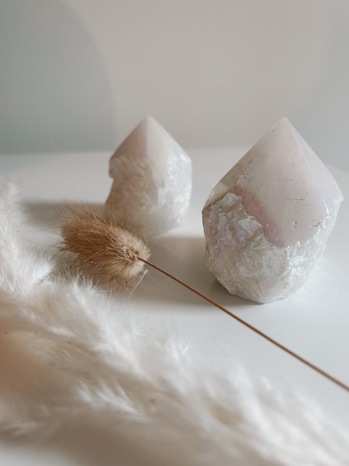 Aura Milky Quartz Raw Polished Point