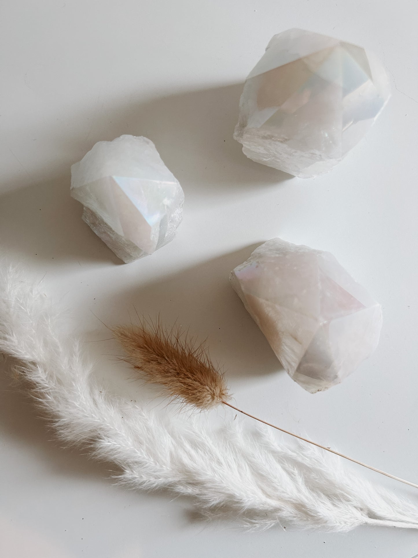 Aura Milky Quartz Raw Polished Point