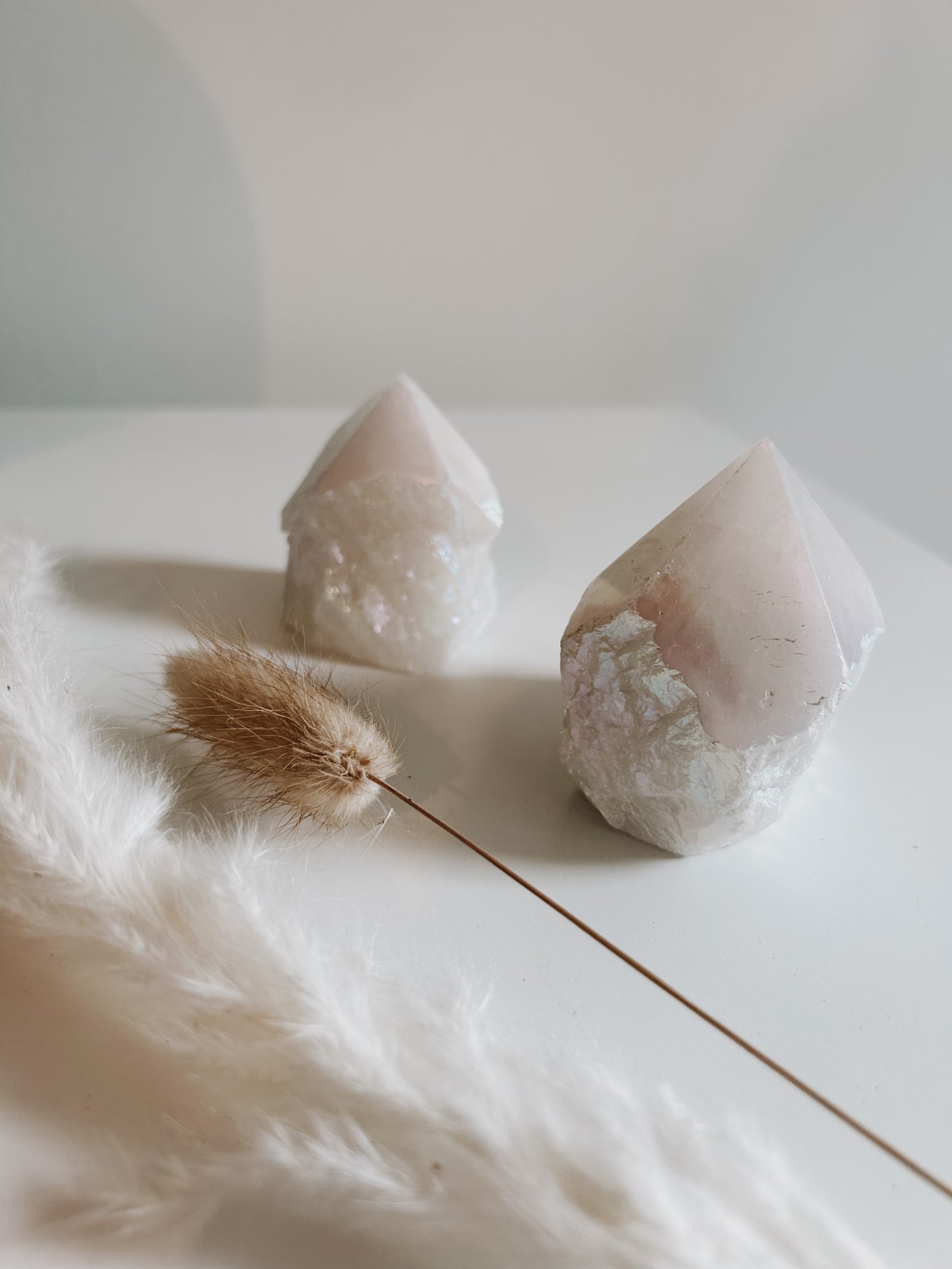 Aura Milky Quartz Raw Polished Point