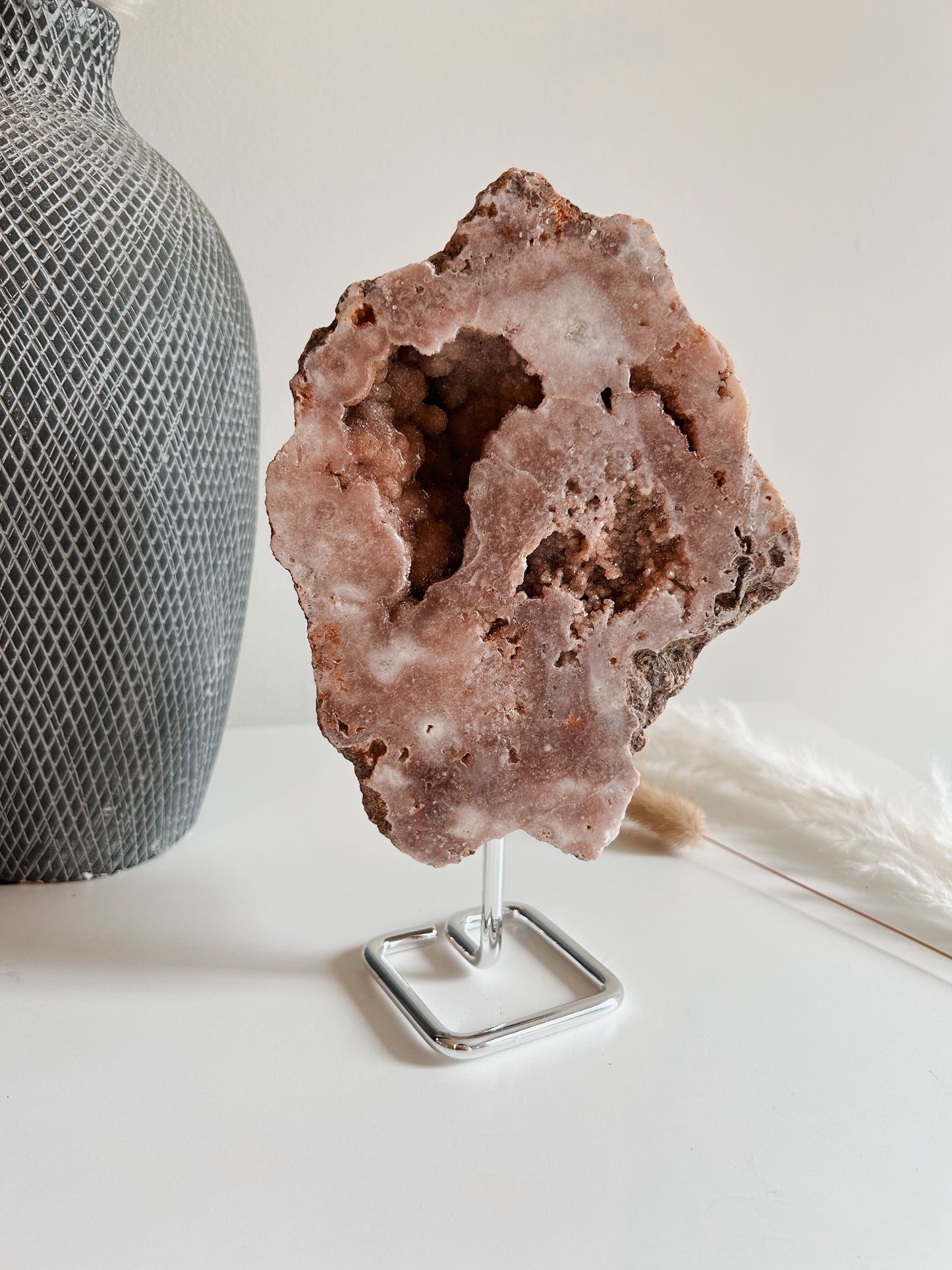 Pink Amethyst Specimen on Stand