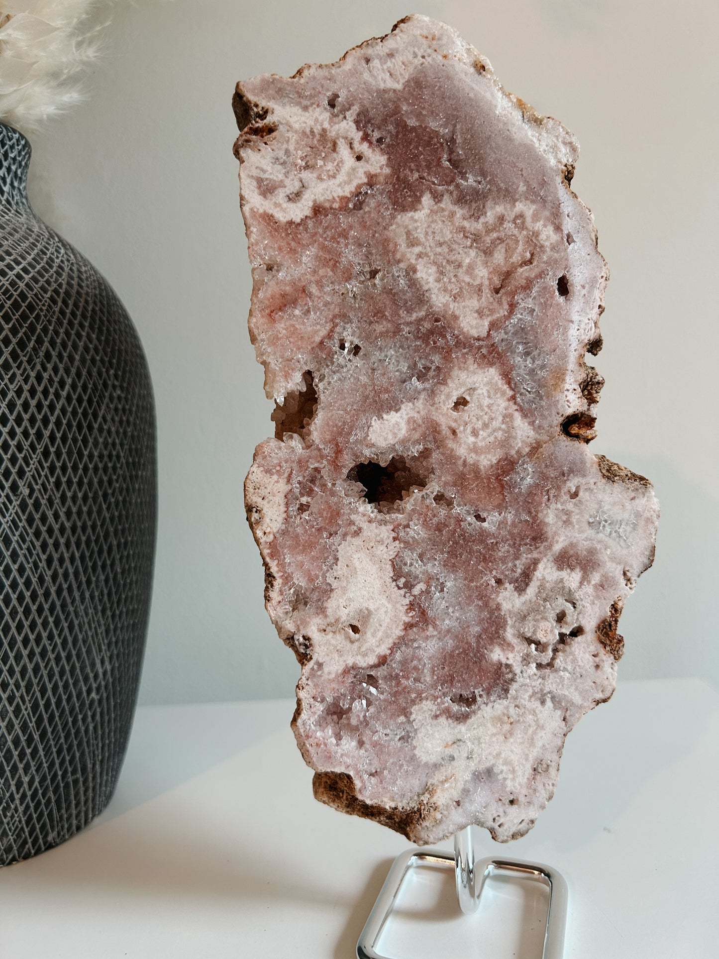 Pink Amethyst Specimen on Stand