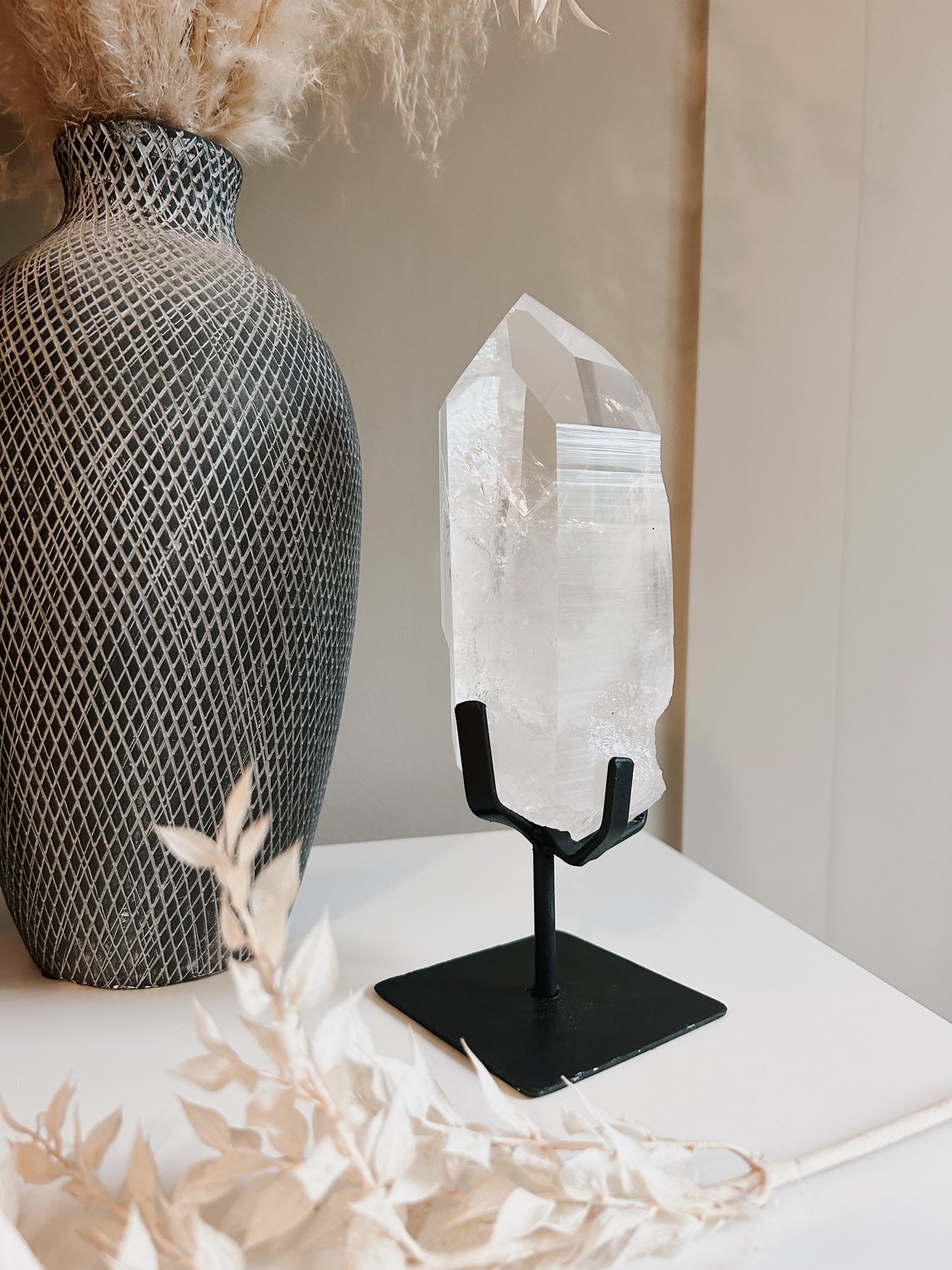 Lemurian Quartz Point on Stand