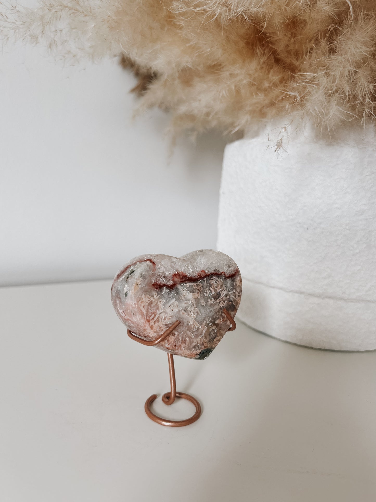 Pink Amethyst Heart on Stand