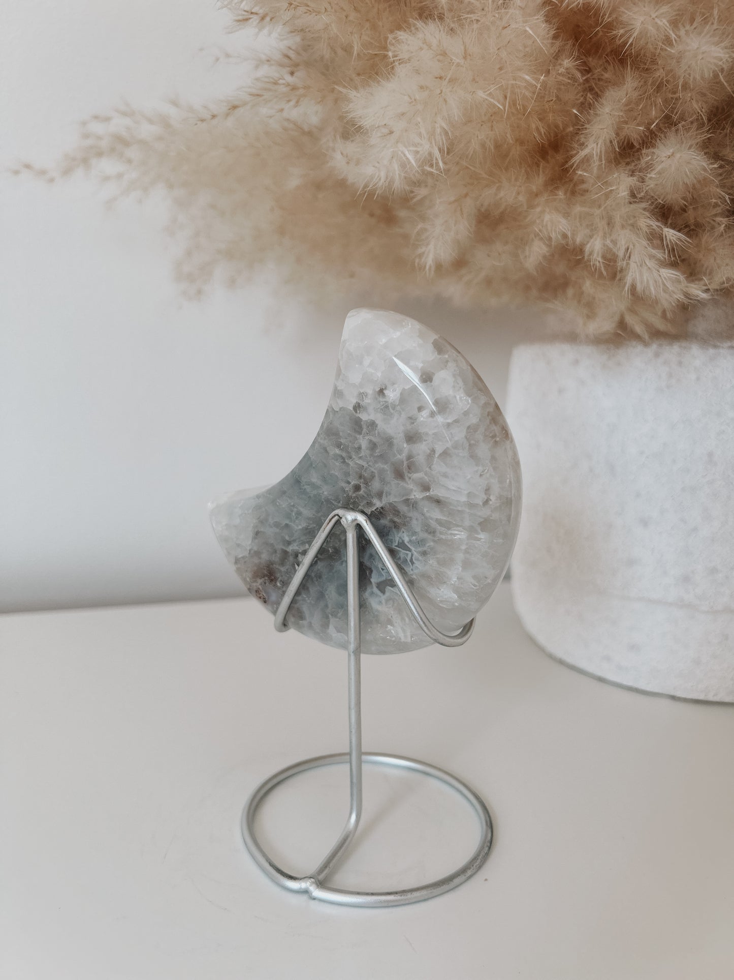 White & Blue Agate Moon