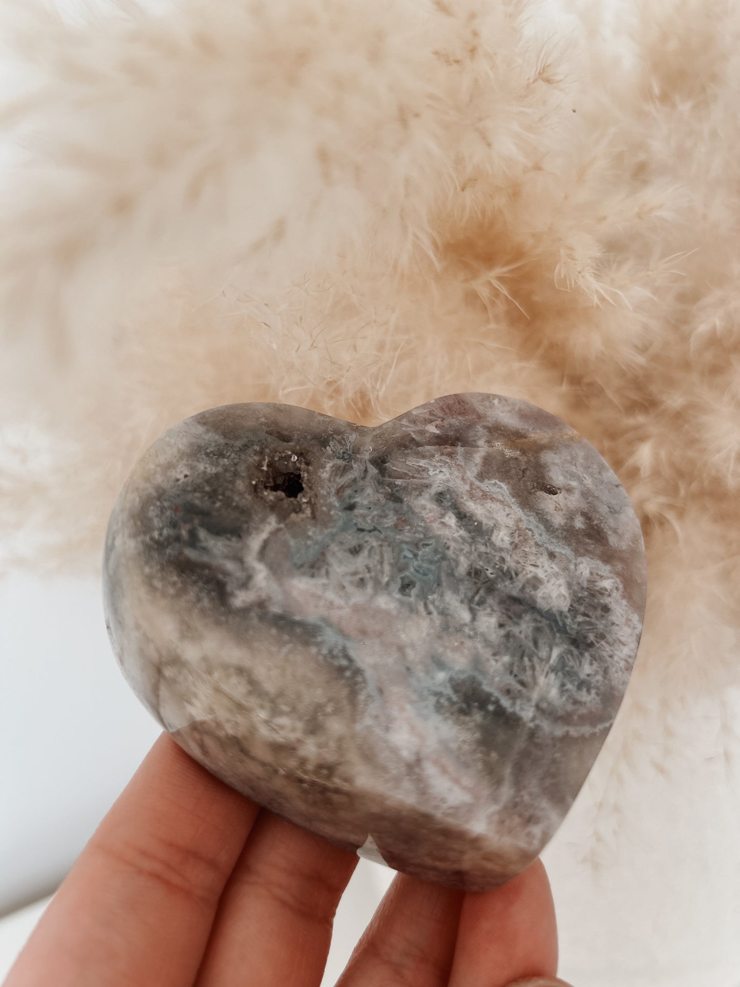 Pink Amethyst Heart on Stand