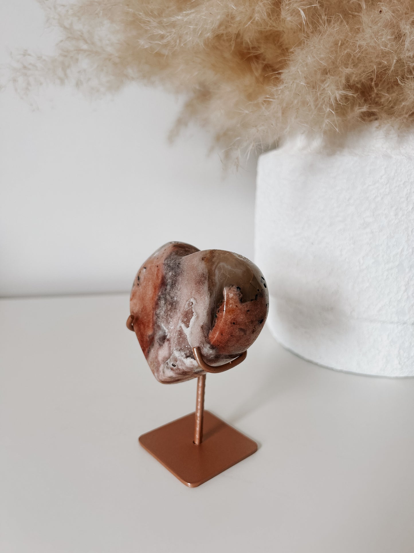Pink Amethyst Heart on Stand