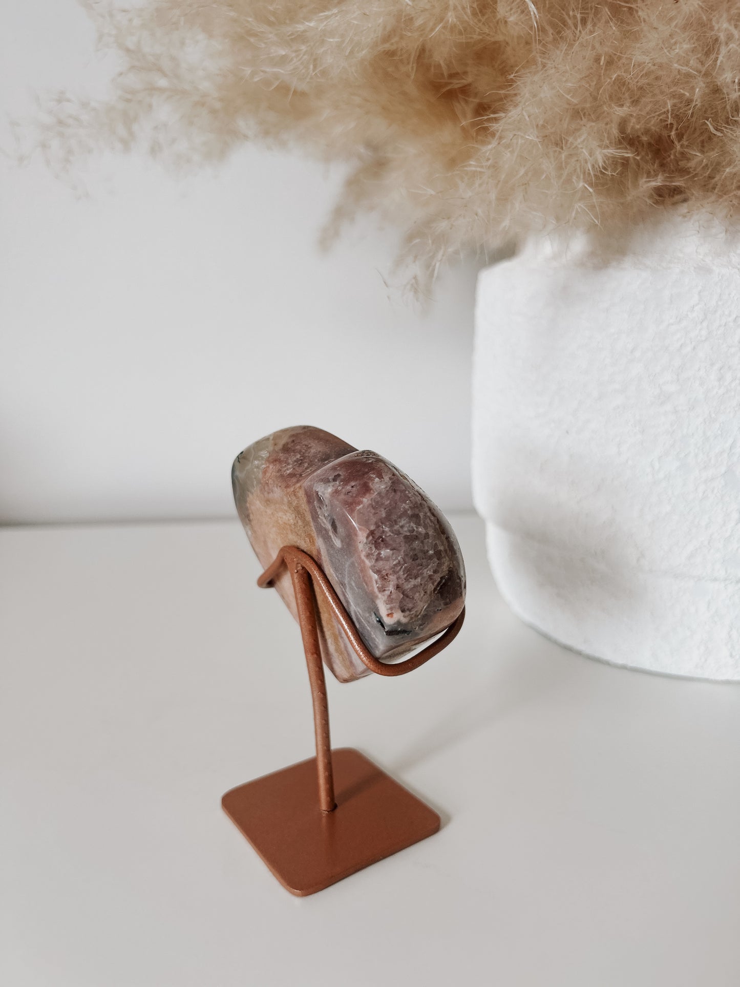 Pink Amethyst Heart on Stand