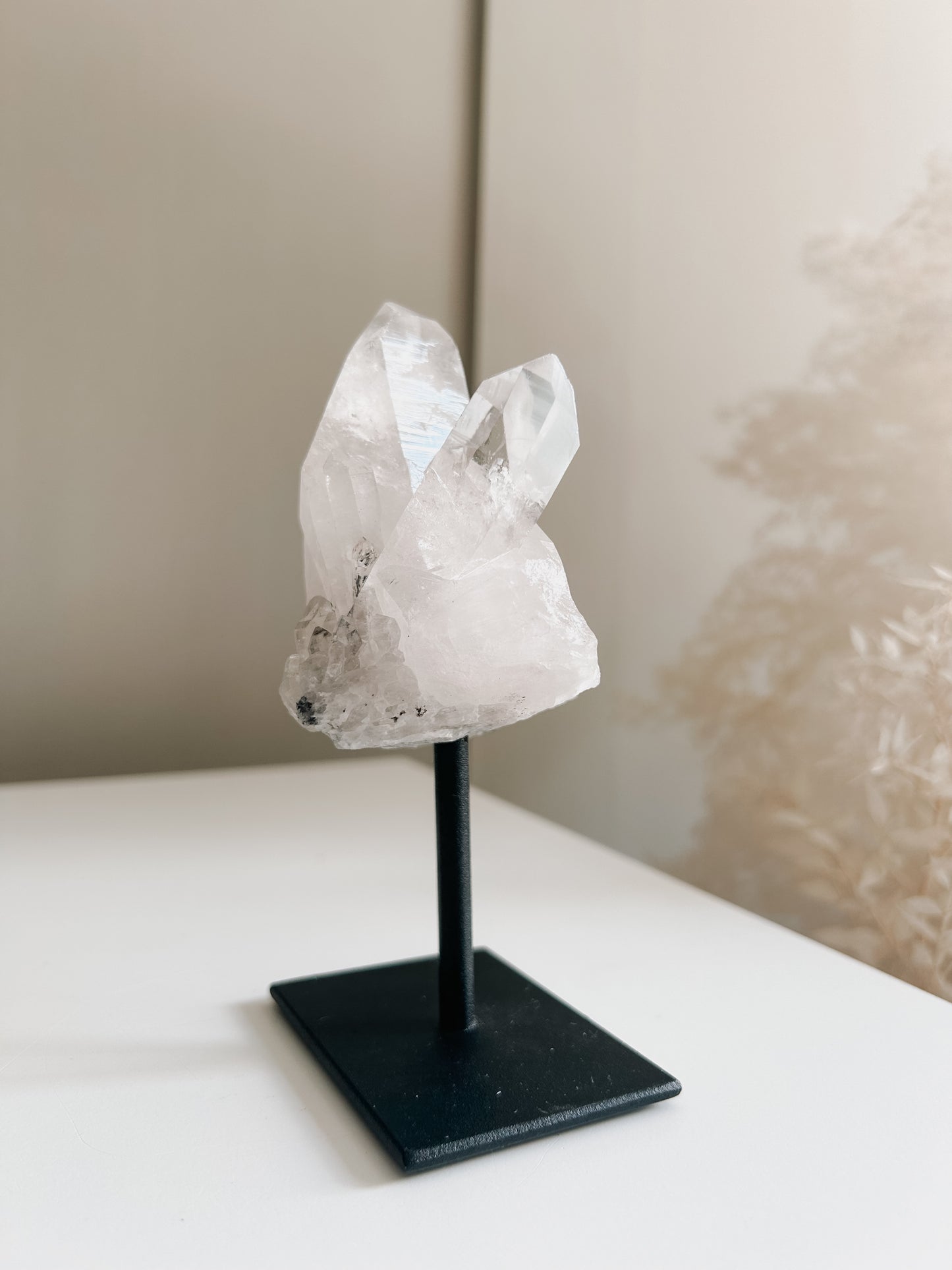 Clear Quartz Cluster on Stand