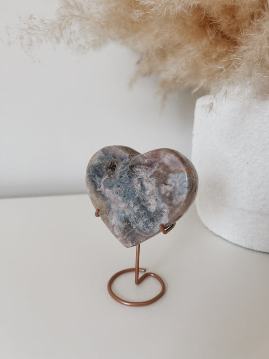 Pink Amethyst Heart on Stand