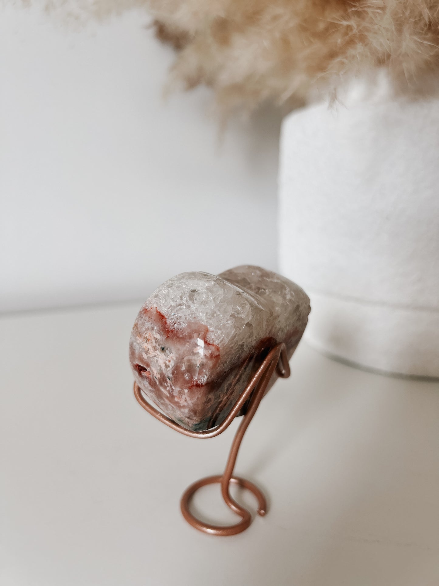 Pink Amethyst Heart on Stand