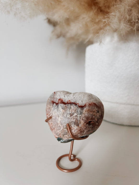 Pink Amethyst Heart on Stand