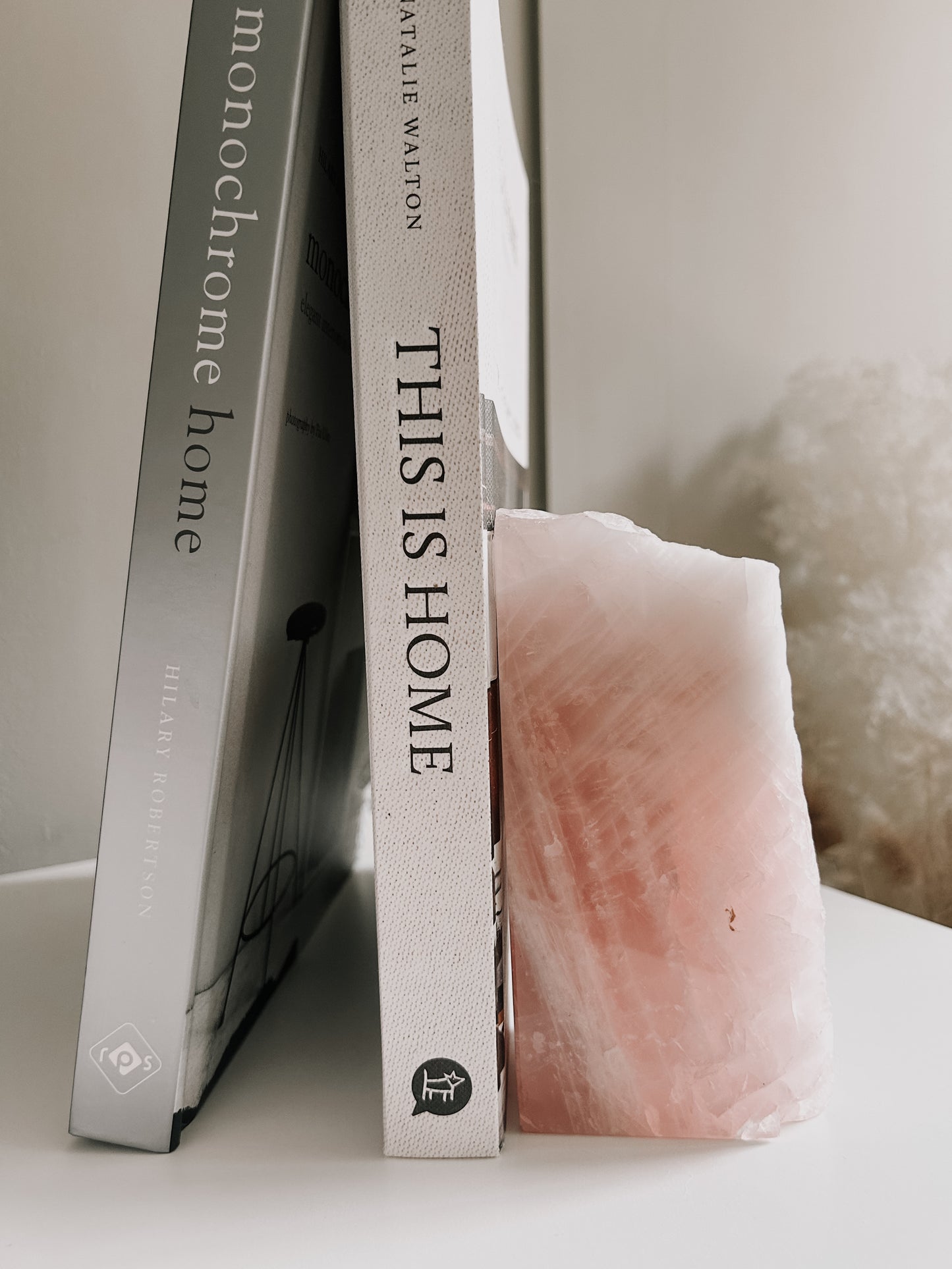 Rose Quartz Raw Book End