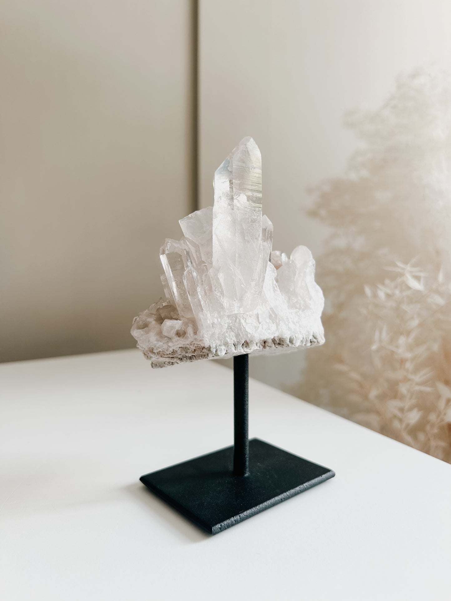 Clear Quartz Cluster on Stand