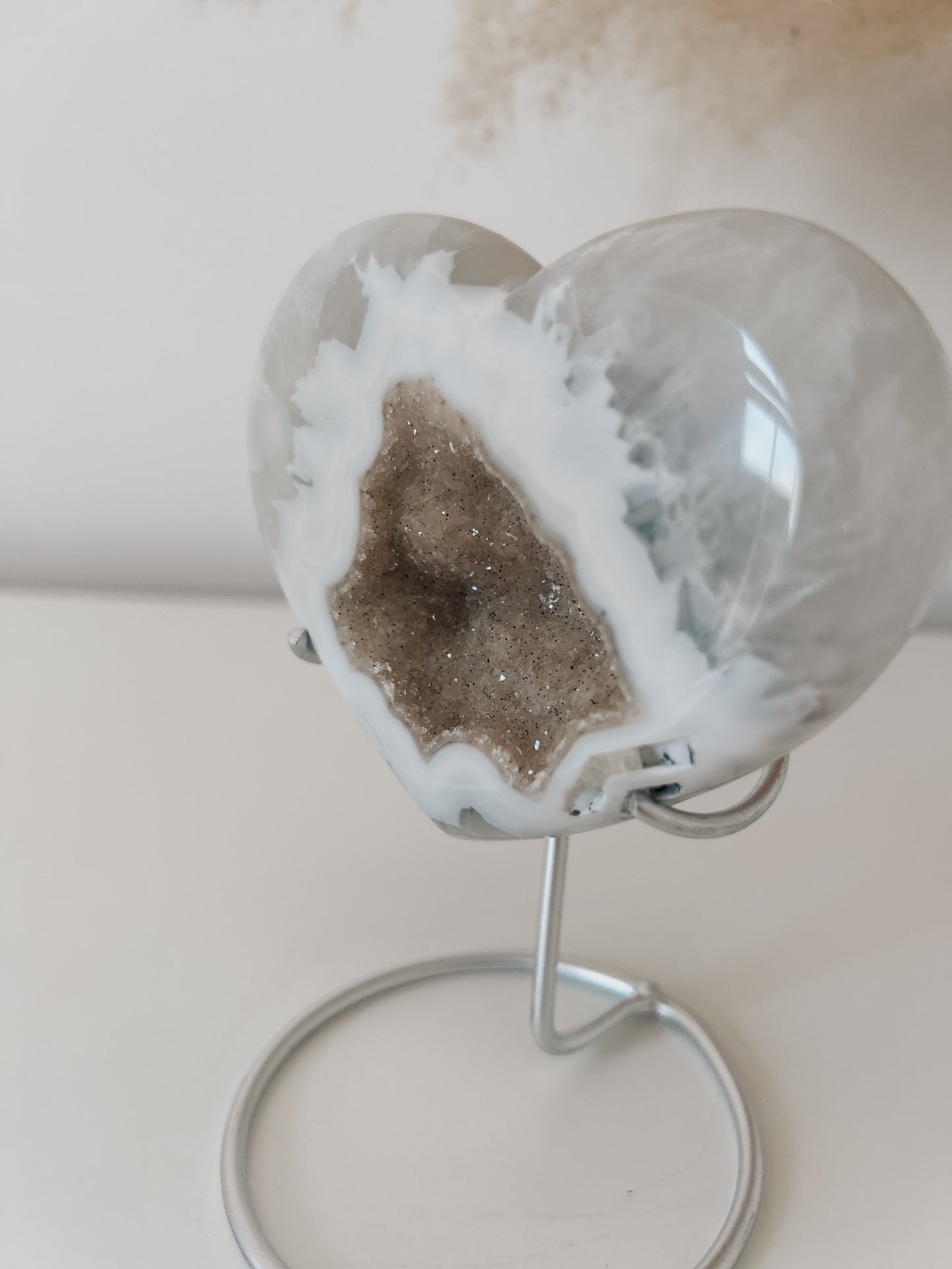 White & Brown Agate Heart