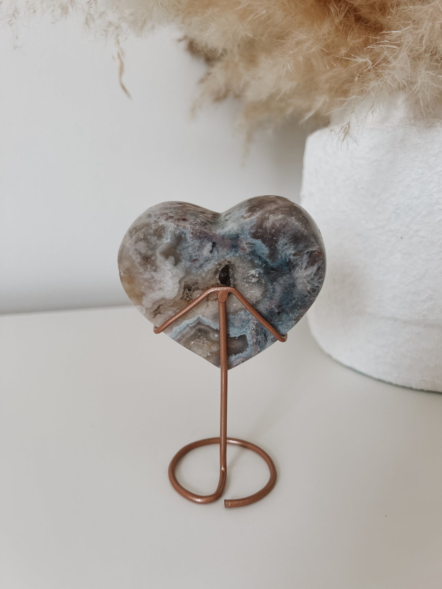 Pink Amethyst Heart on Stand