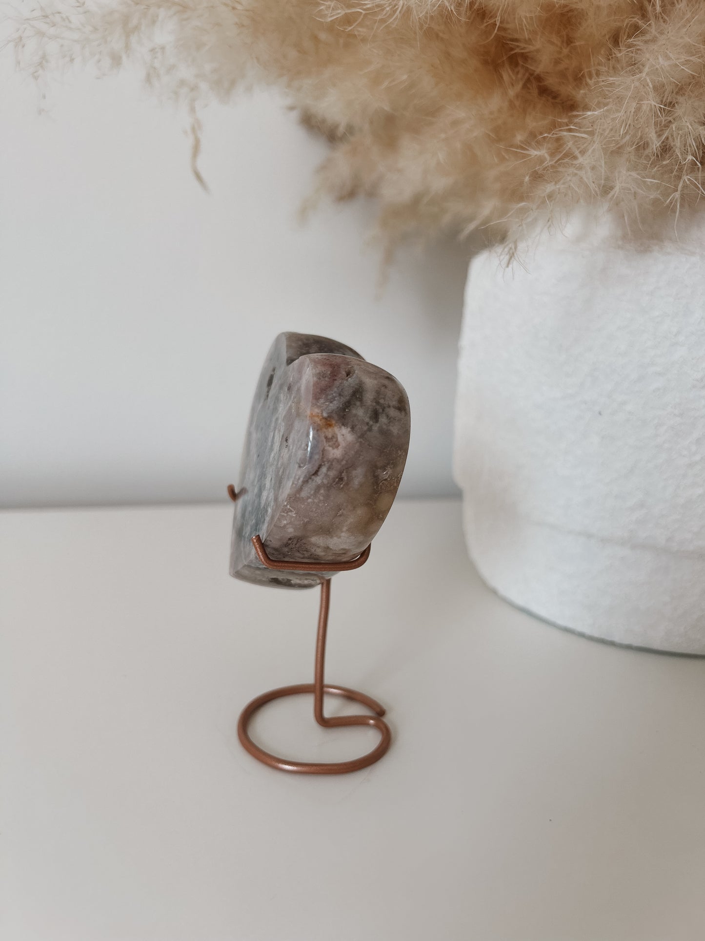 Pink Amethyst Heart on Stand