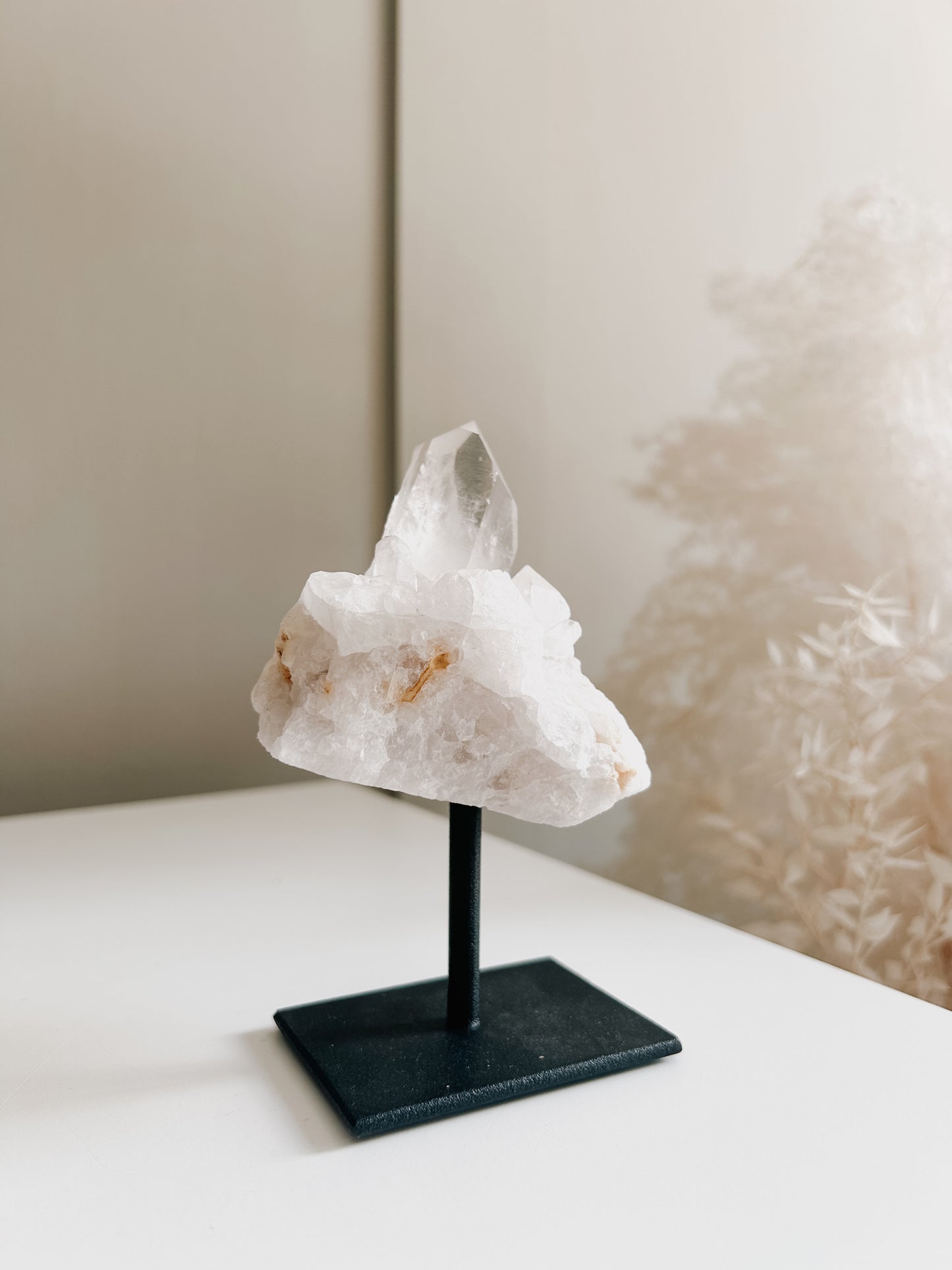 Clear Quartz Cluster on Stand