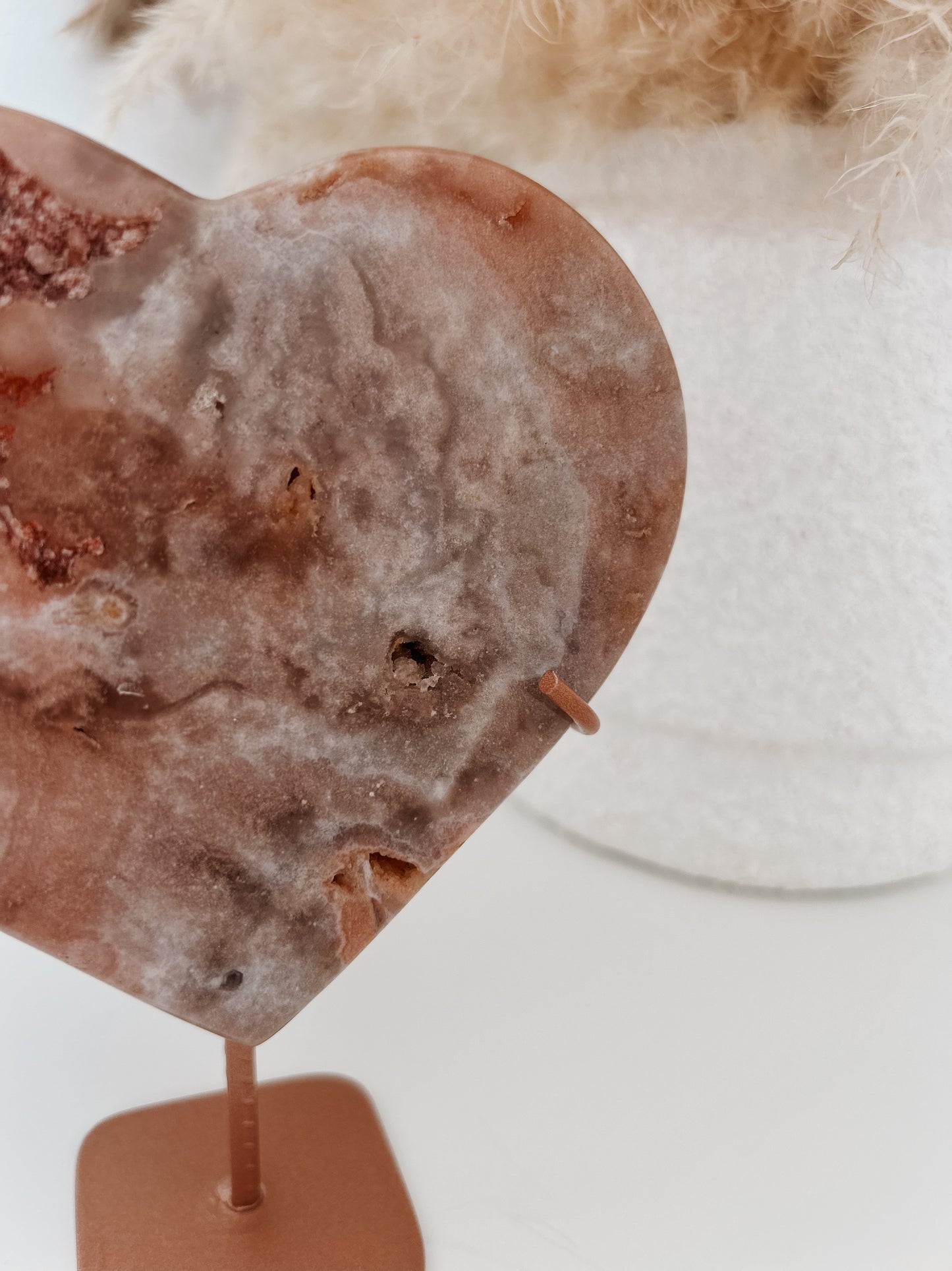 Pink Amethyst Heart on Stand